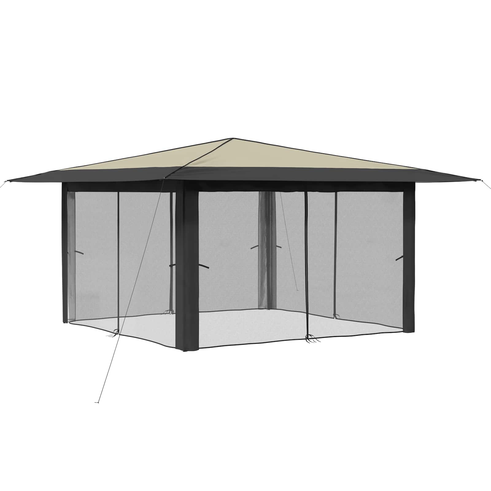 Gazebo 4 külgseinaga 4 x 4 m Kreem ja antriit