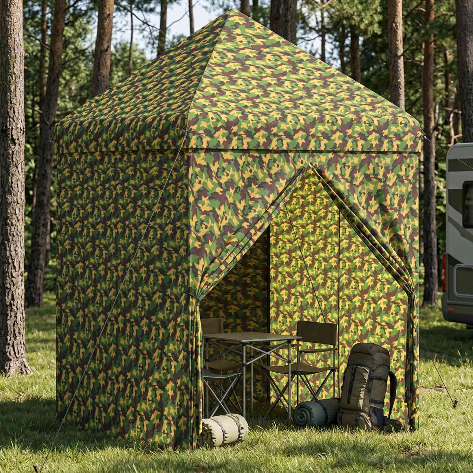Katusetelg nelja külgseina jaoks 2,9 x 2,9 m Armee kamuflaaž