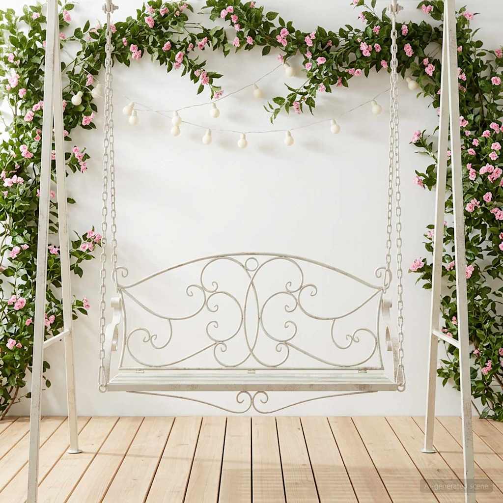 Kiikpink Teras 110 x 52,5 x 47 cm Antikvalge