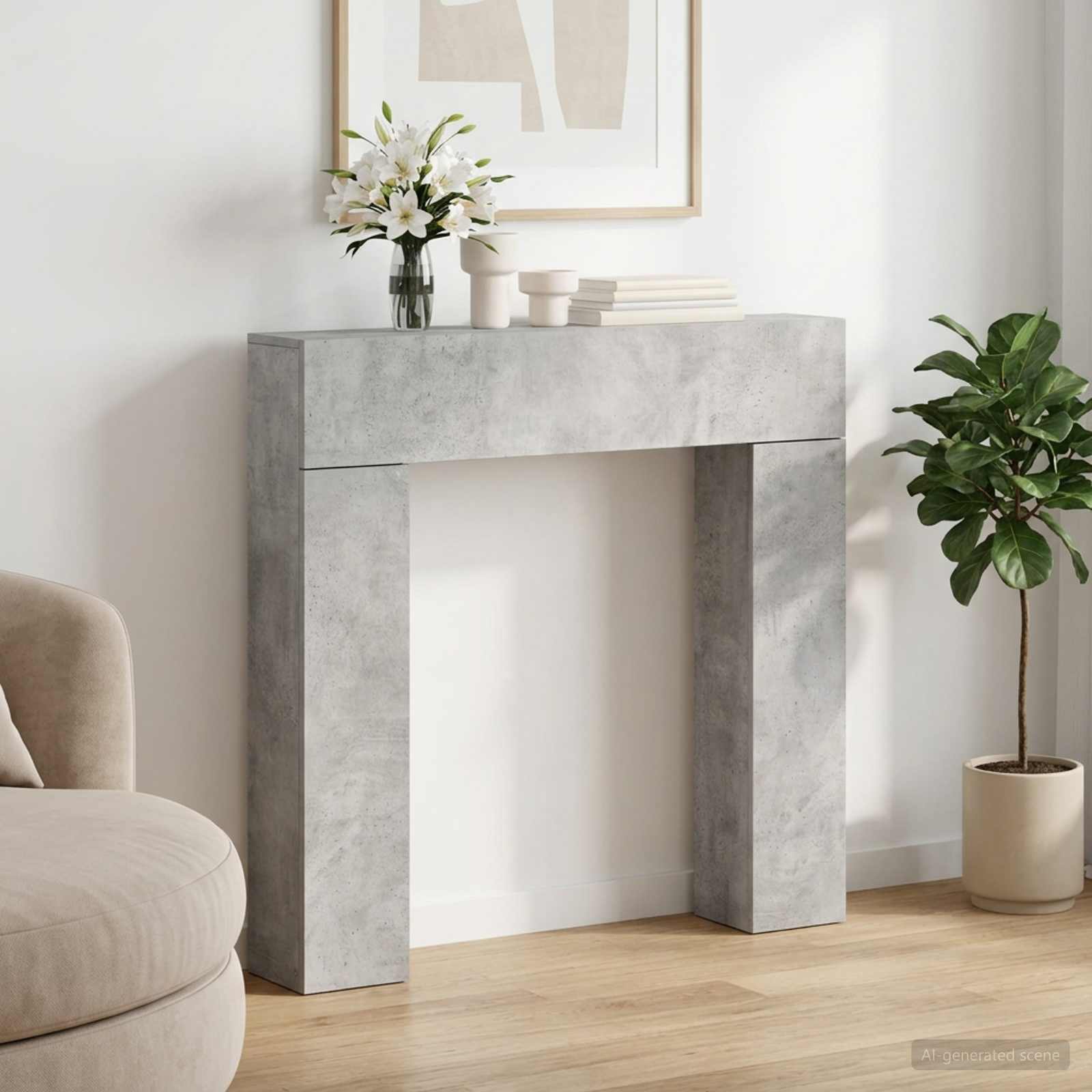 Kamina raam Betoonhall 102 x 18 x 100,5 cm Tehispuit
