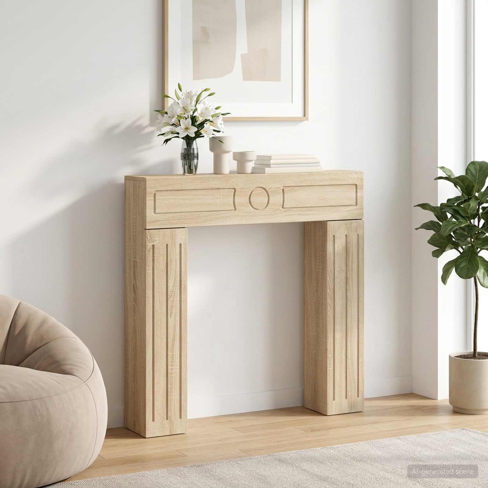 Kamina raam Sonoma tamm 102 x 18 x 100,5 cm Tehispuit
