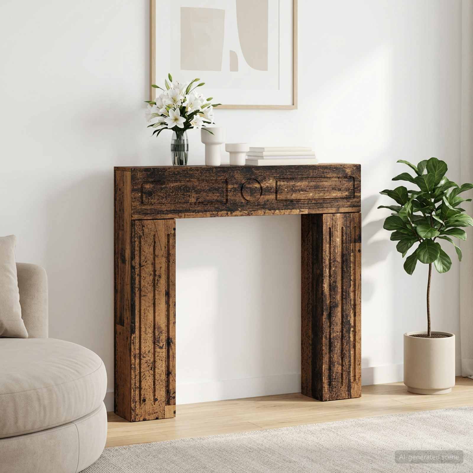 Kamina raam Vana puit 102 x 18 x 100,5 cm Tehispuit