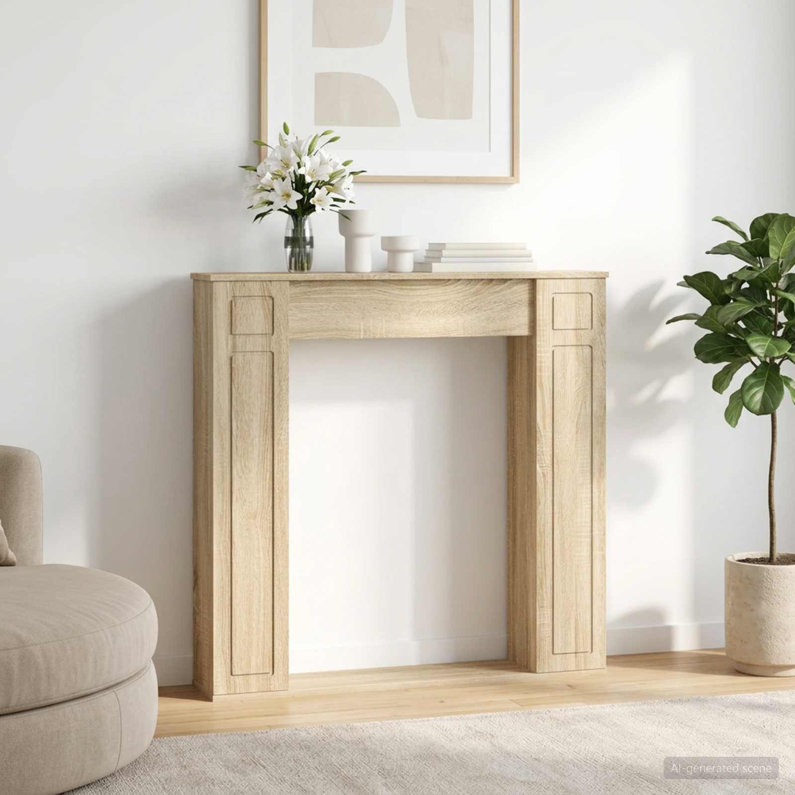 Kamina raam Sonoma tamm 100 x 20 x 100 cm Tehispuit