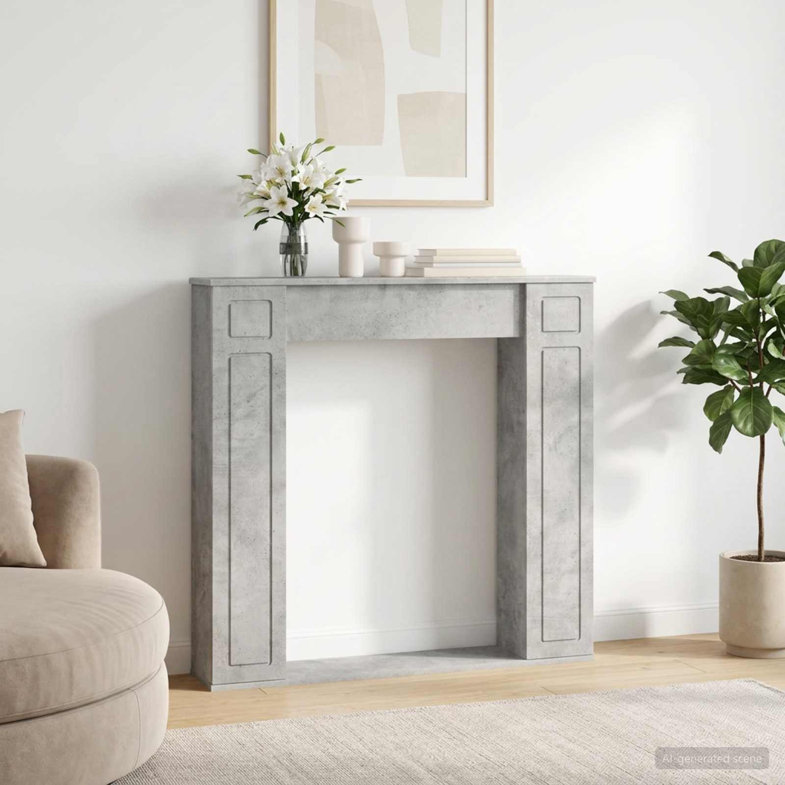 Kamina raam Betoonhall 100 x 20 x 100 cm Tehispuit