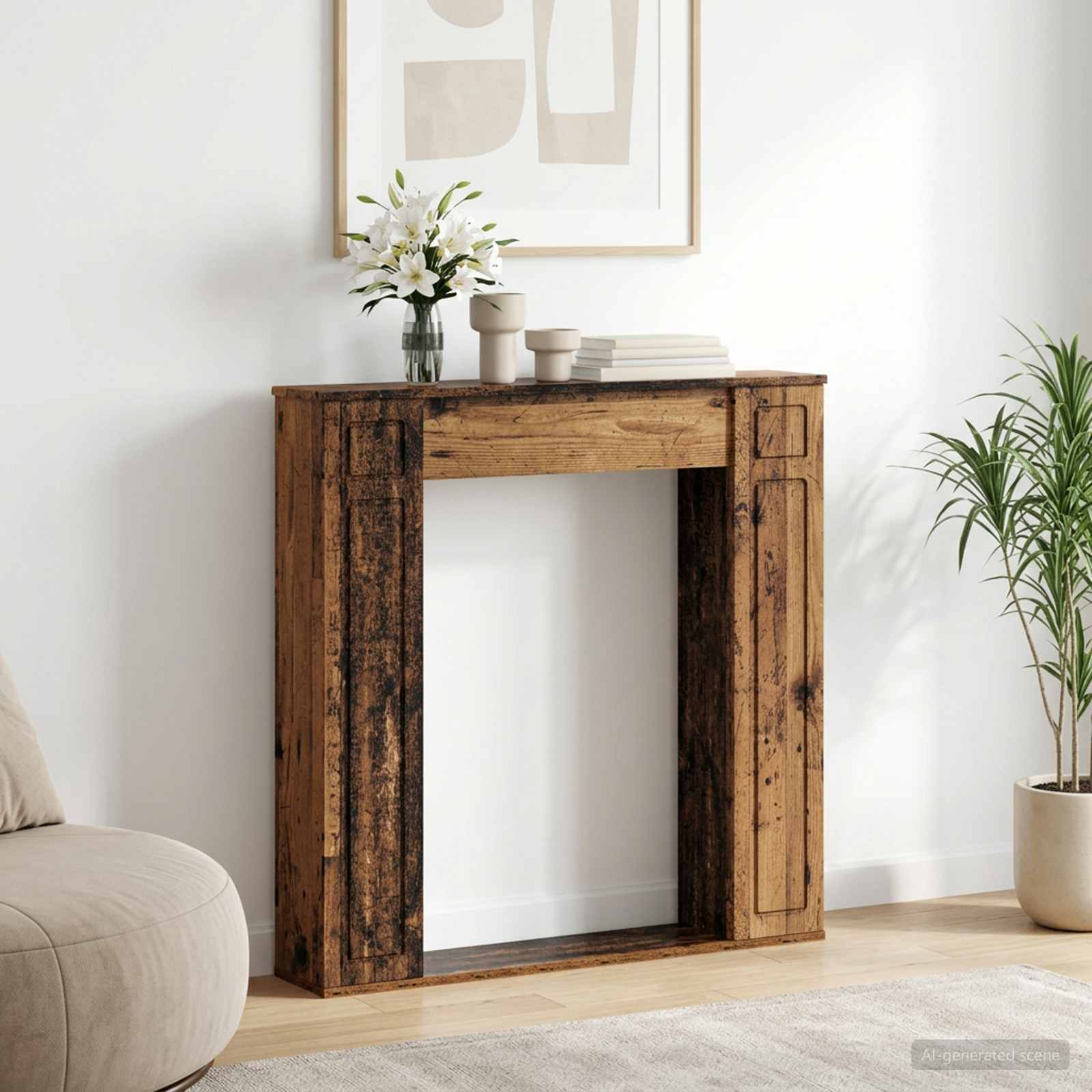 Kamina raam Vana puit 100 x 20 x 100 cm Tehispuit