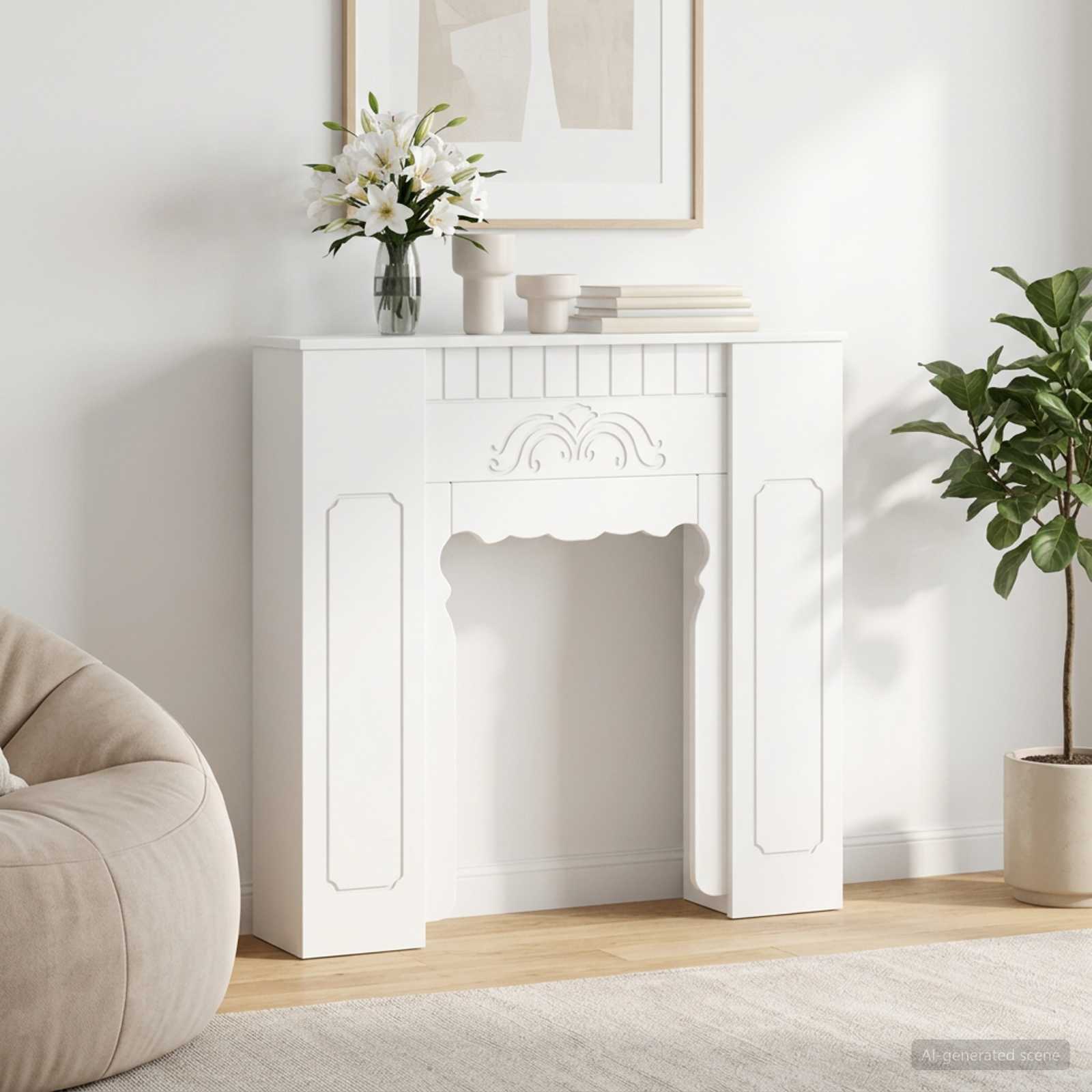 Kamina raam Valge 93 x 20 x 89 cm Tehispuit