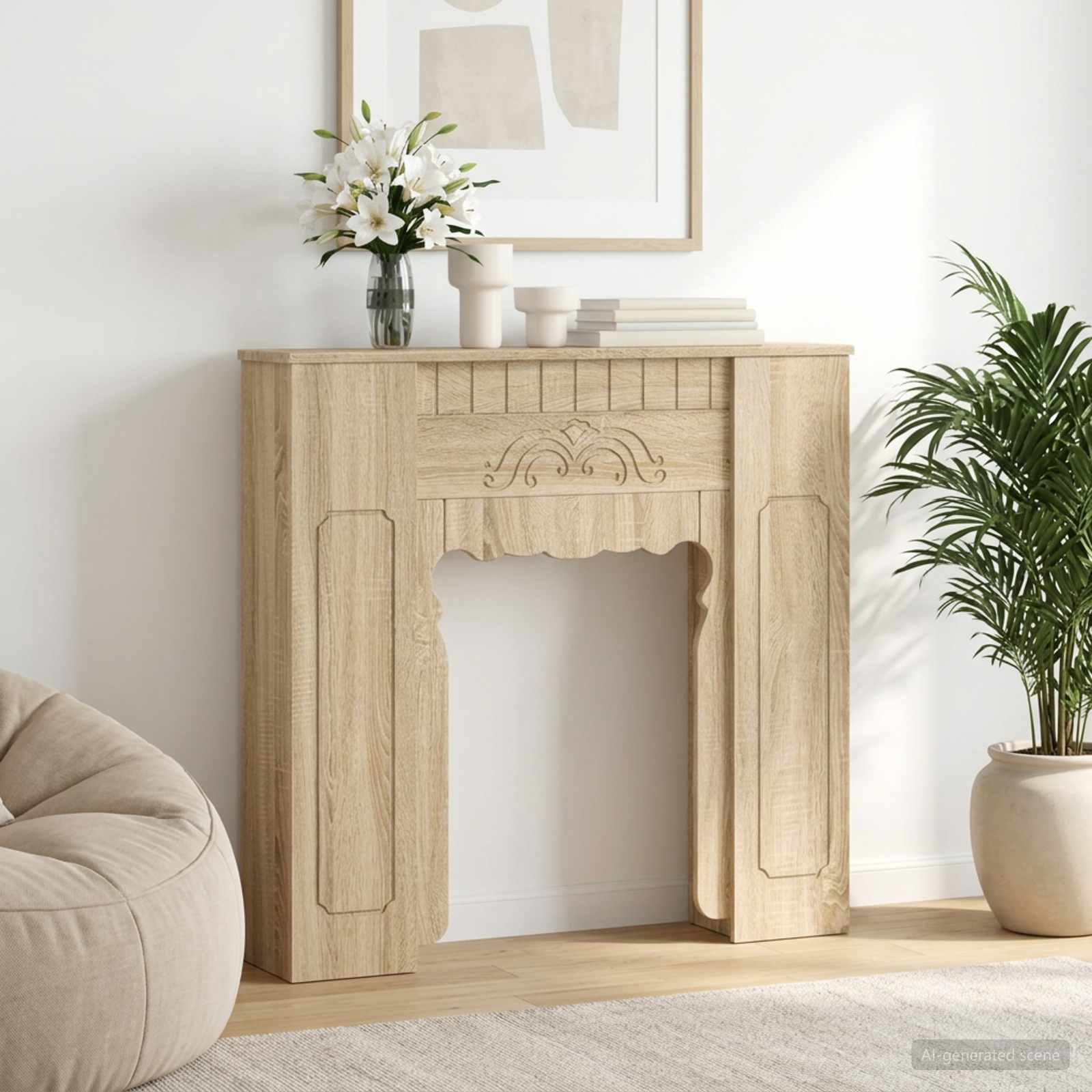 Kamina raam Sonoma tamm 93 x 20 x 89 cm Tehispuit