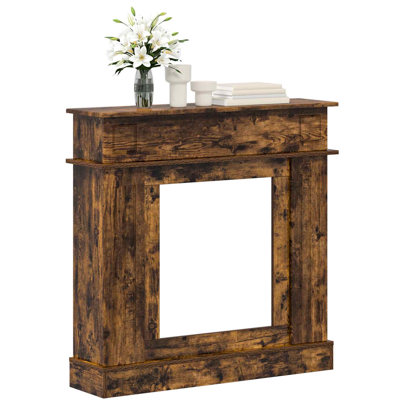 Kamina raam Suitsutatud tamm 102 x 26 x 100 cm Tehispuit