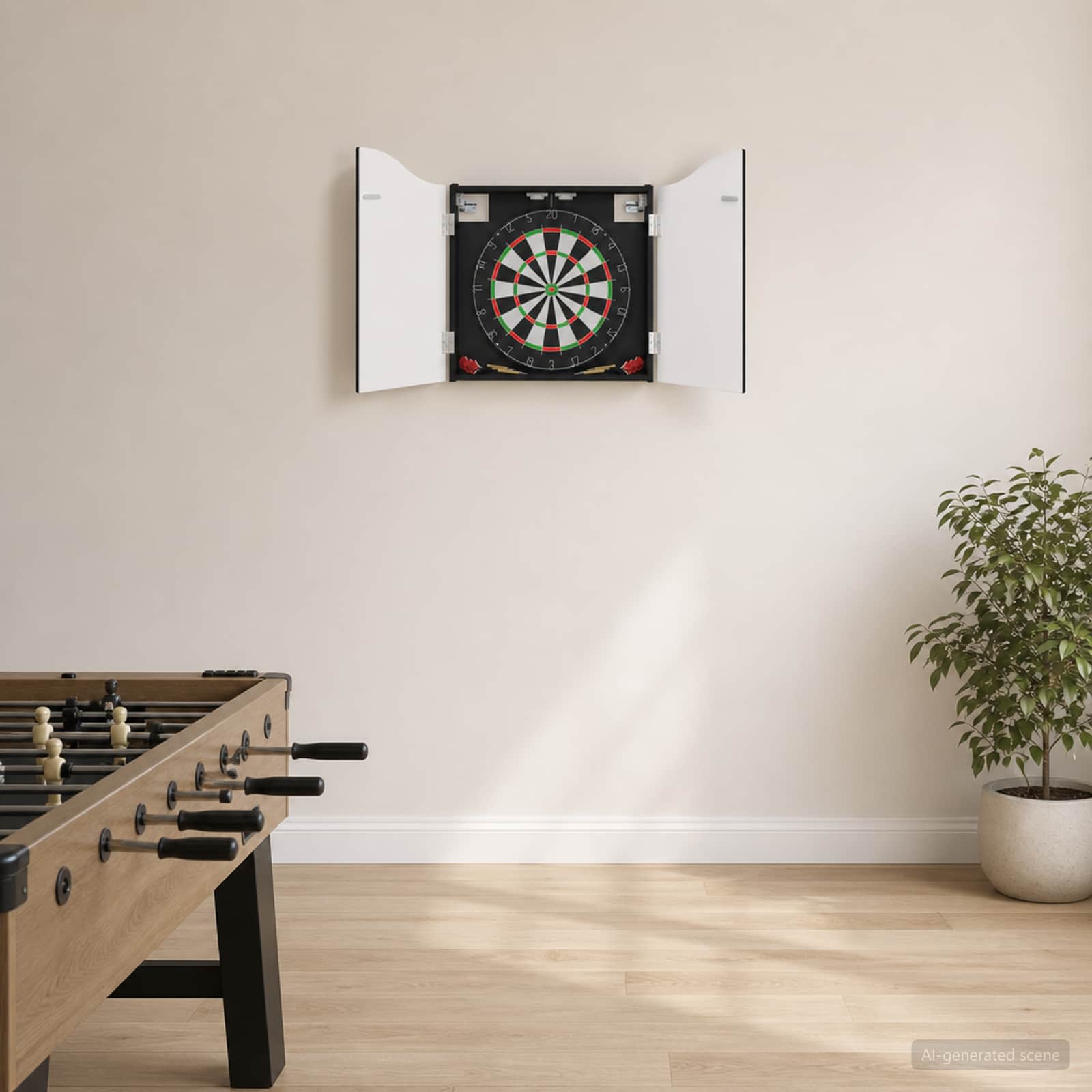 Dartboardi kapp Must 56 x 12 x 63 cm Tehispuit