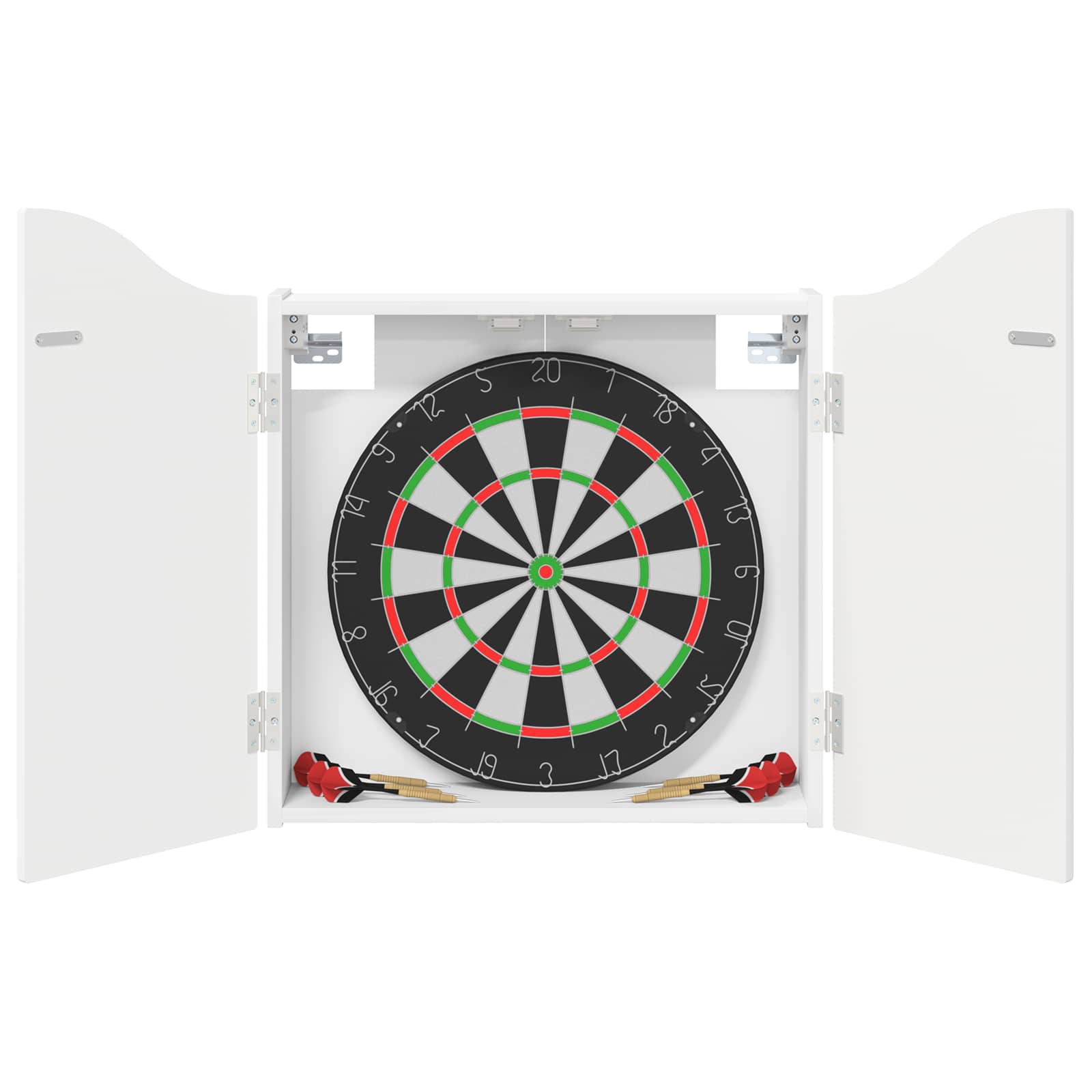 Dartboardi kapp Kõrgläikega valge 56 x 12 x 63 cm Tehispuit