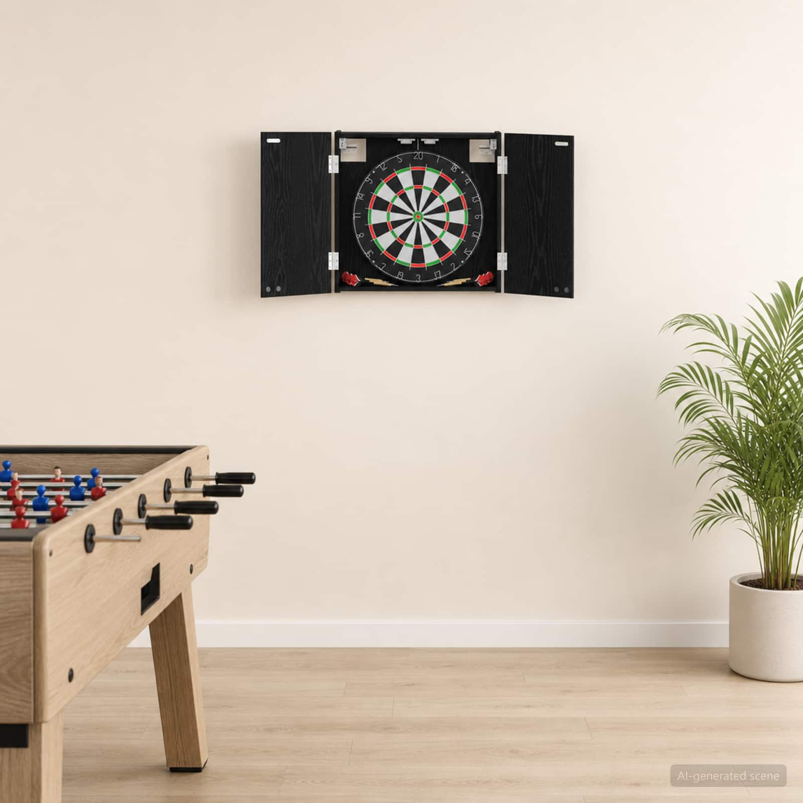 Dartboardi kapp Must tamm 56 x 12 x 53,5 cm Tehispuit