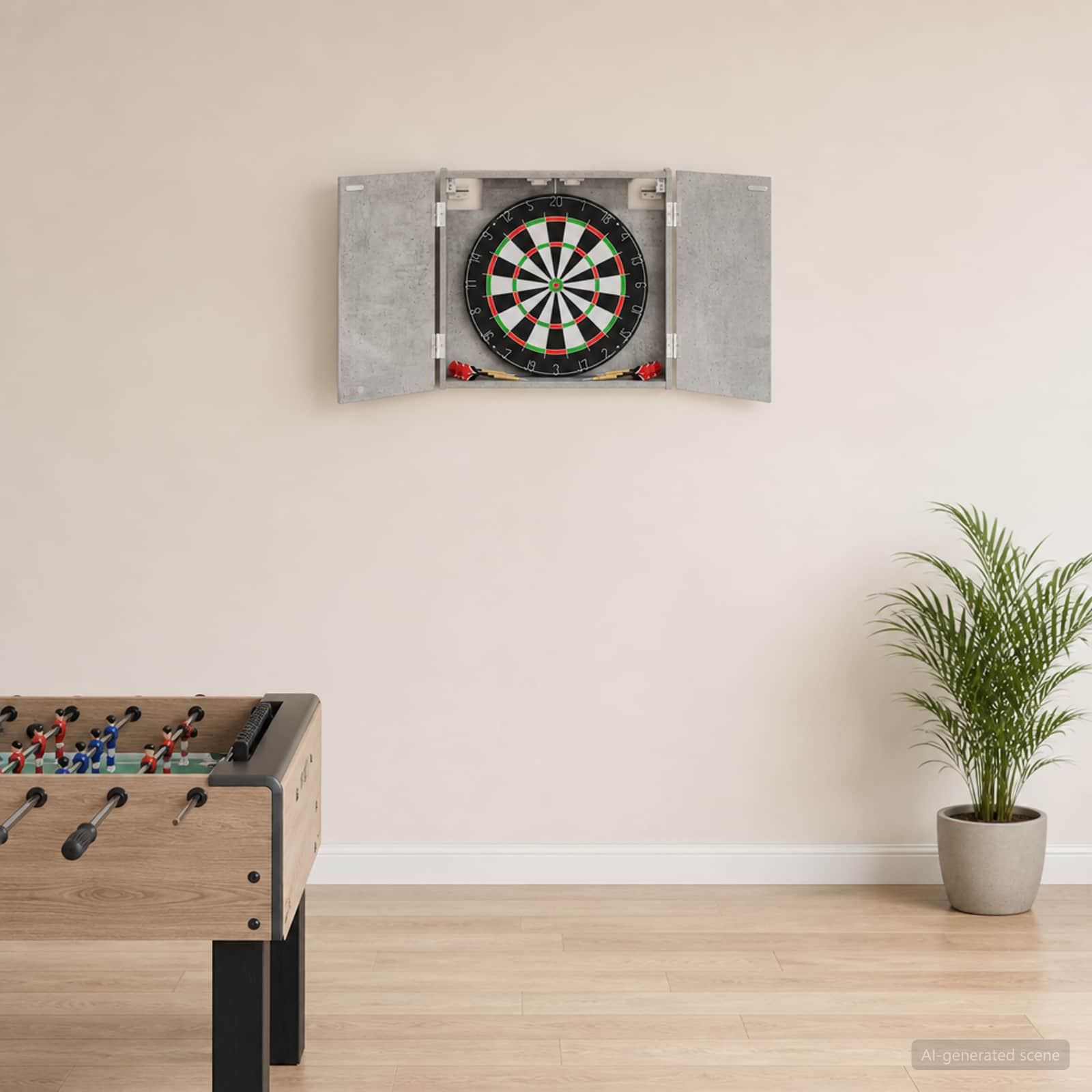 Dartboardi kapp Betoonhall 56 x 12 x 53,5 cm Tehispuit