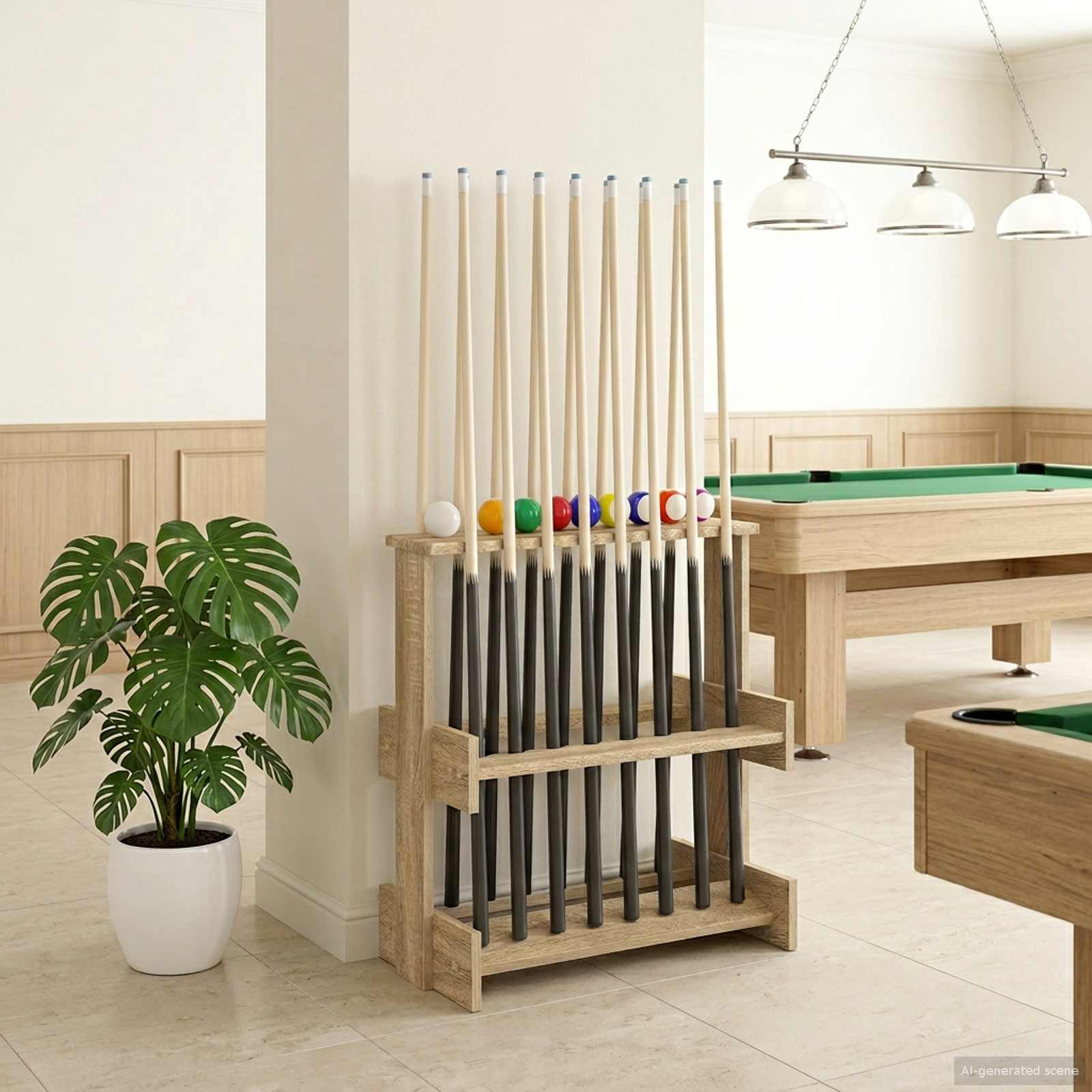 Billiardi keppide hoidja Tehispuit 60 x 35 x 60 cm Sonoma tamm