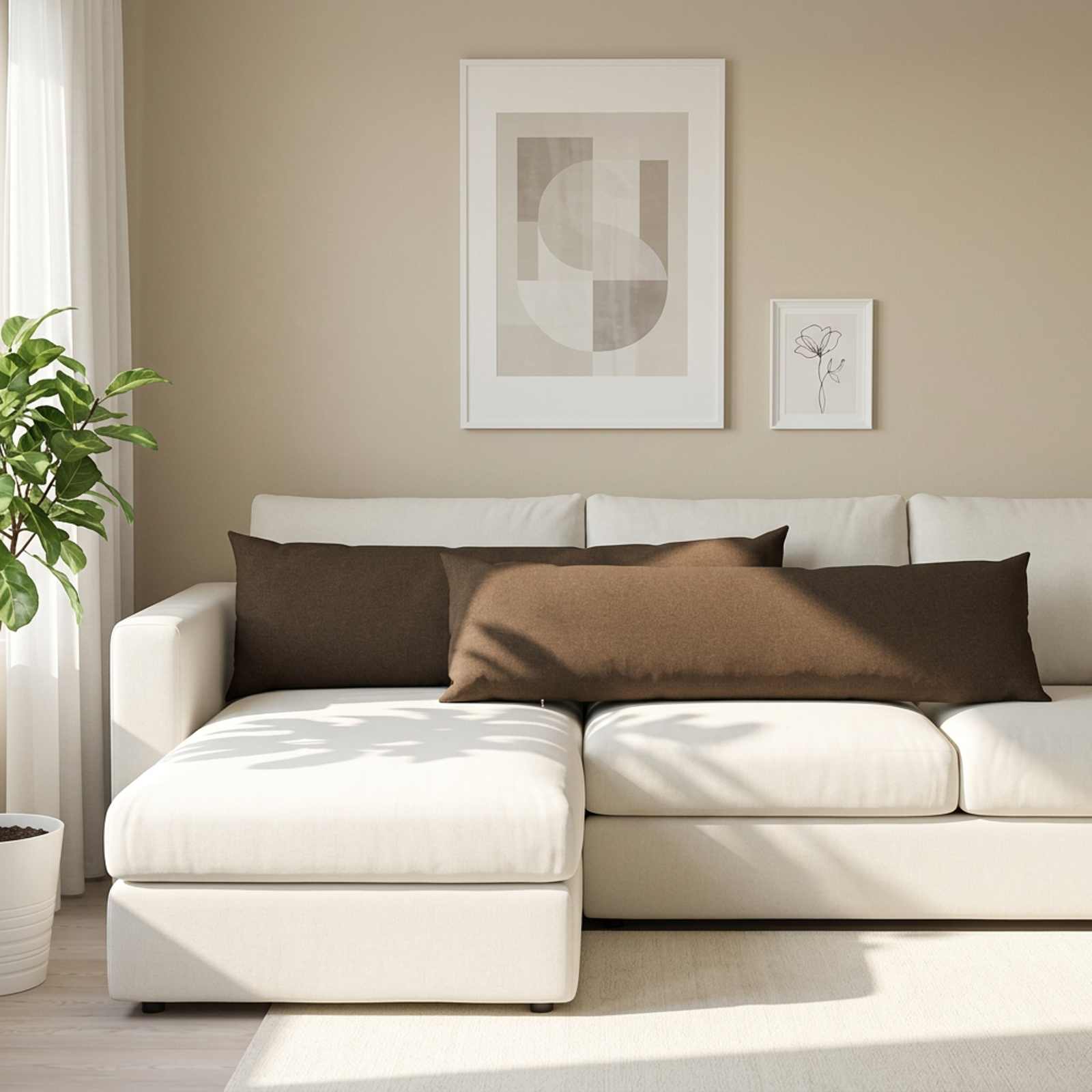Padi padjaga HEERLEN Pruunikashall 40 x 145 cm kangas