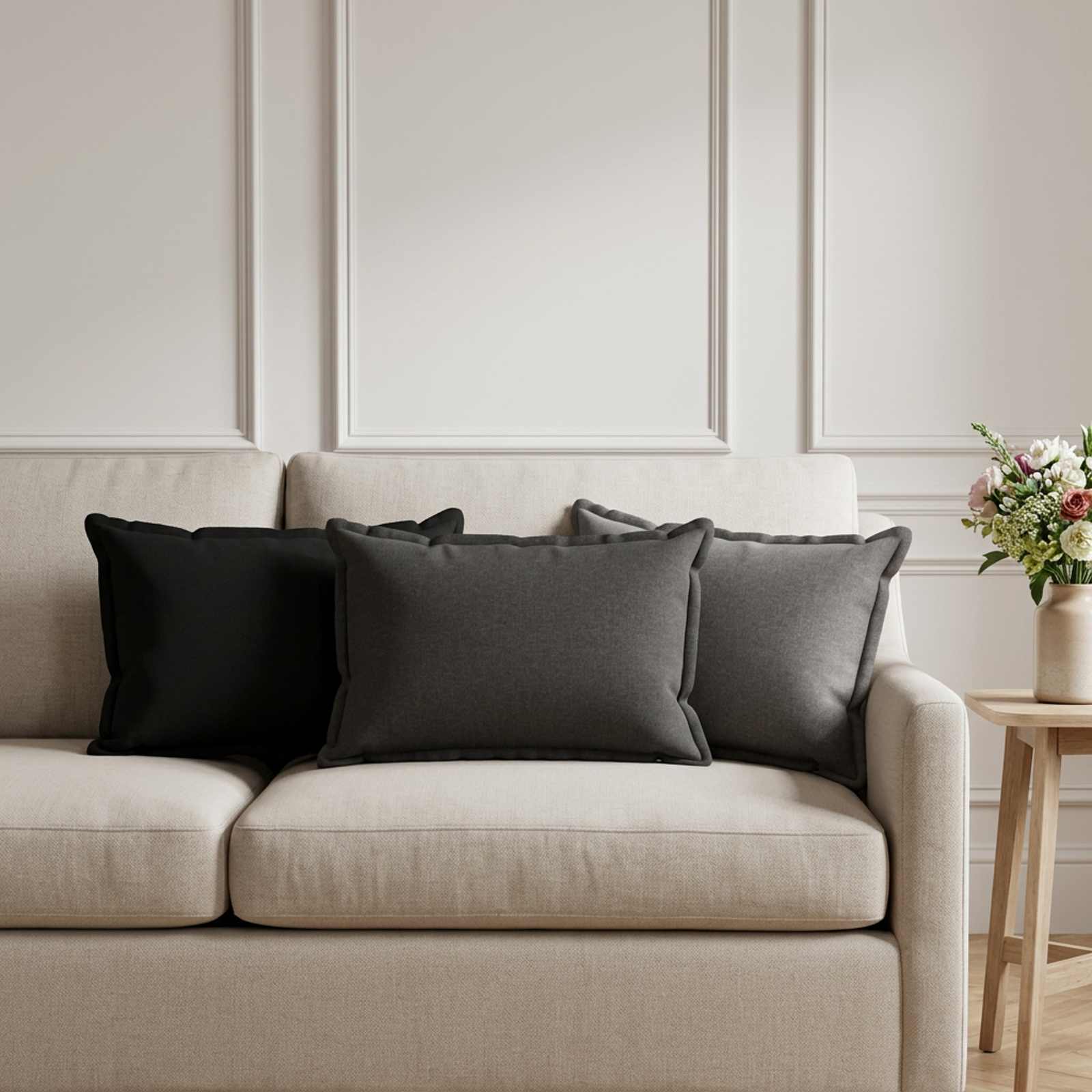 Padi padjaga HOUTEN 2 tk Must Kunstlinen