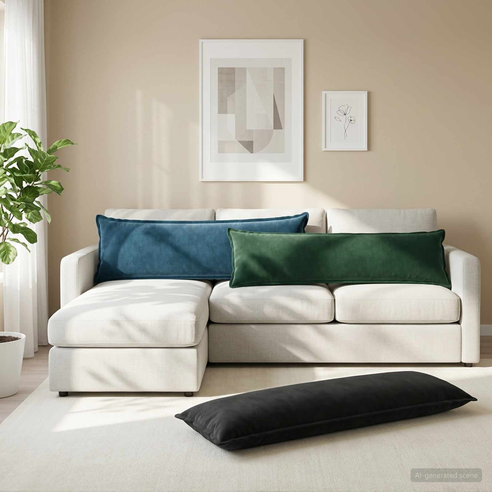 Padi padjaga HOUTEN Must 40 x 145 cm Samet
