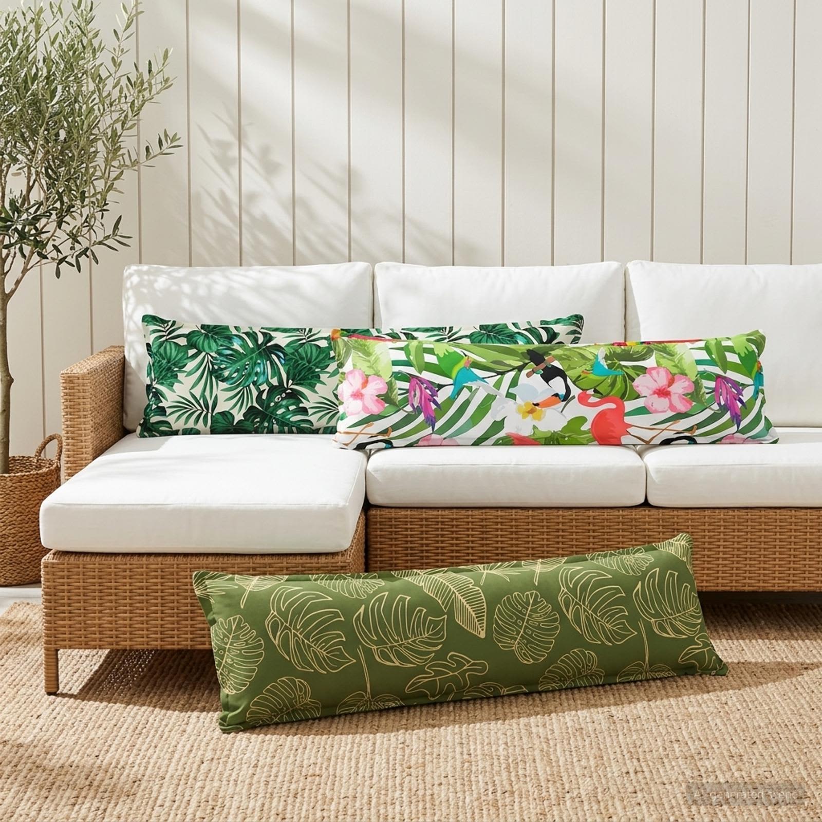 Padi Leht padjaga HOUTEN Lehe muster 40 x 145 cm Polüester