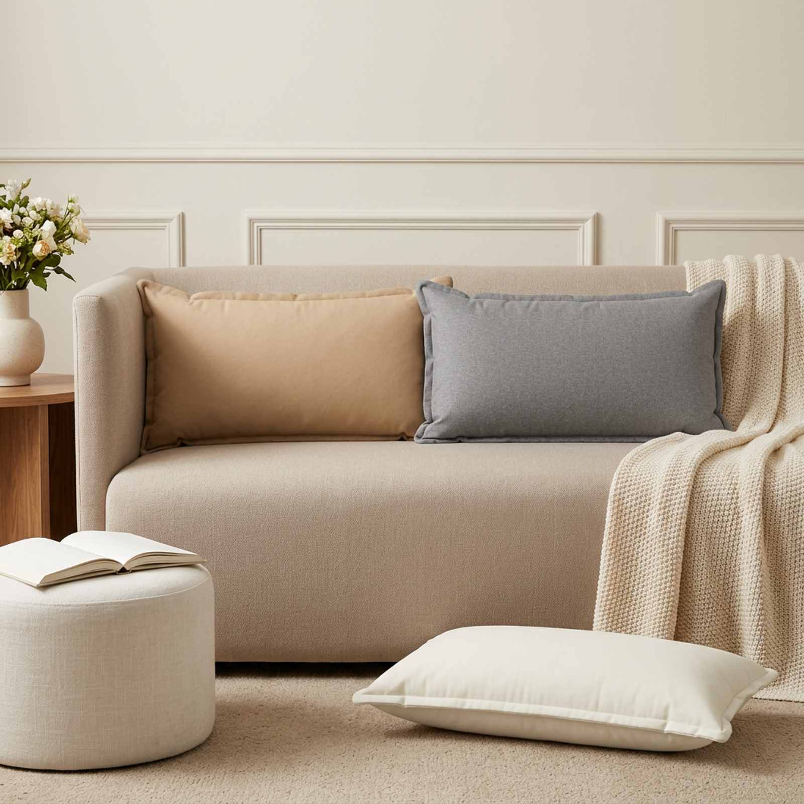 Padi padjaga HOUTEN 2 tk Kreemjas Kunstlinen