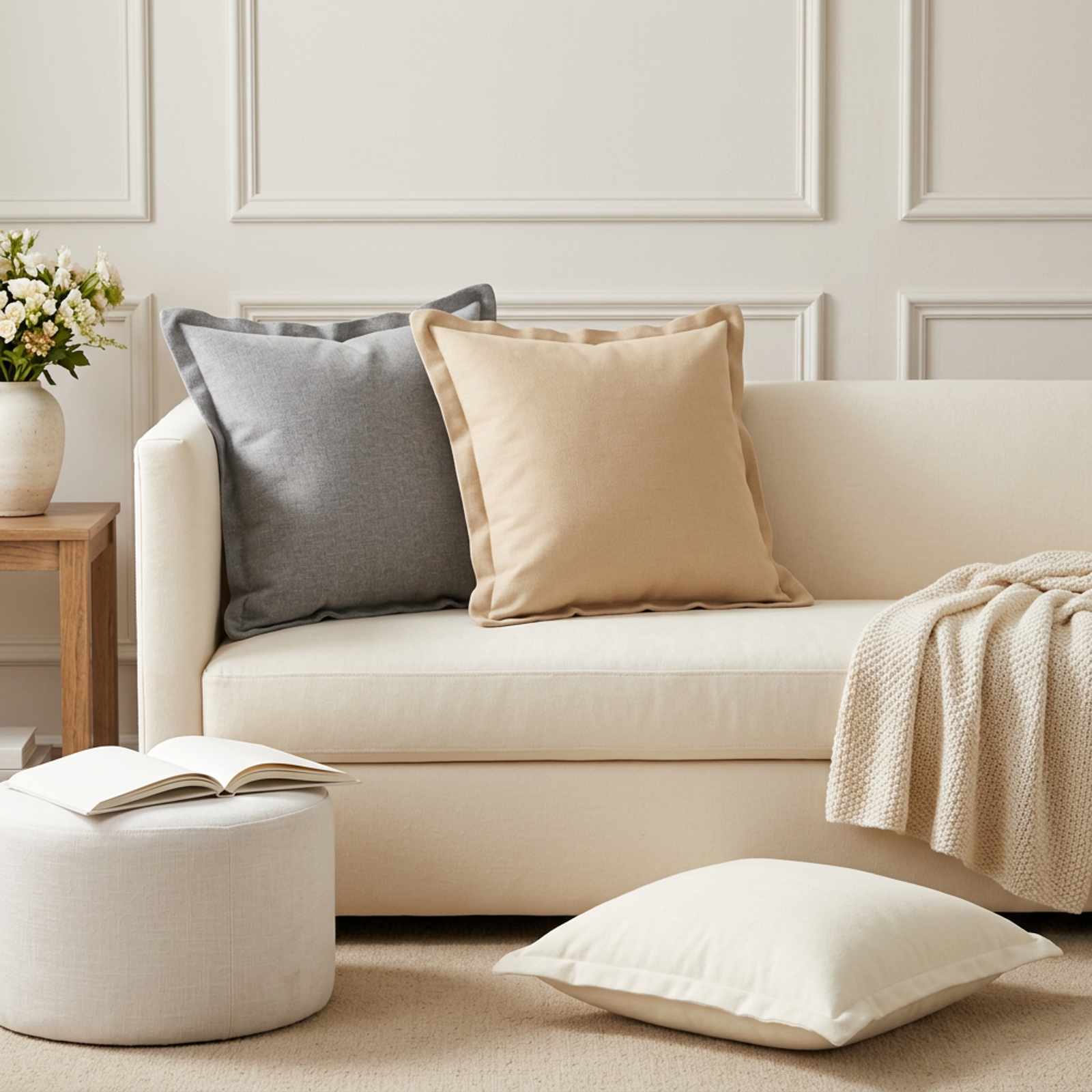 Padi padjaga HOUTEN 6 tk Kreemjas Kunstlinen