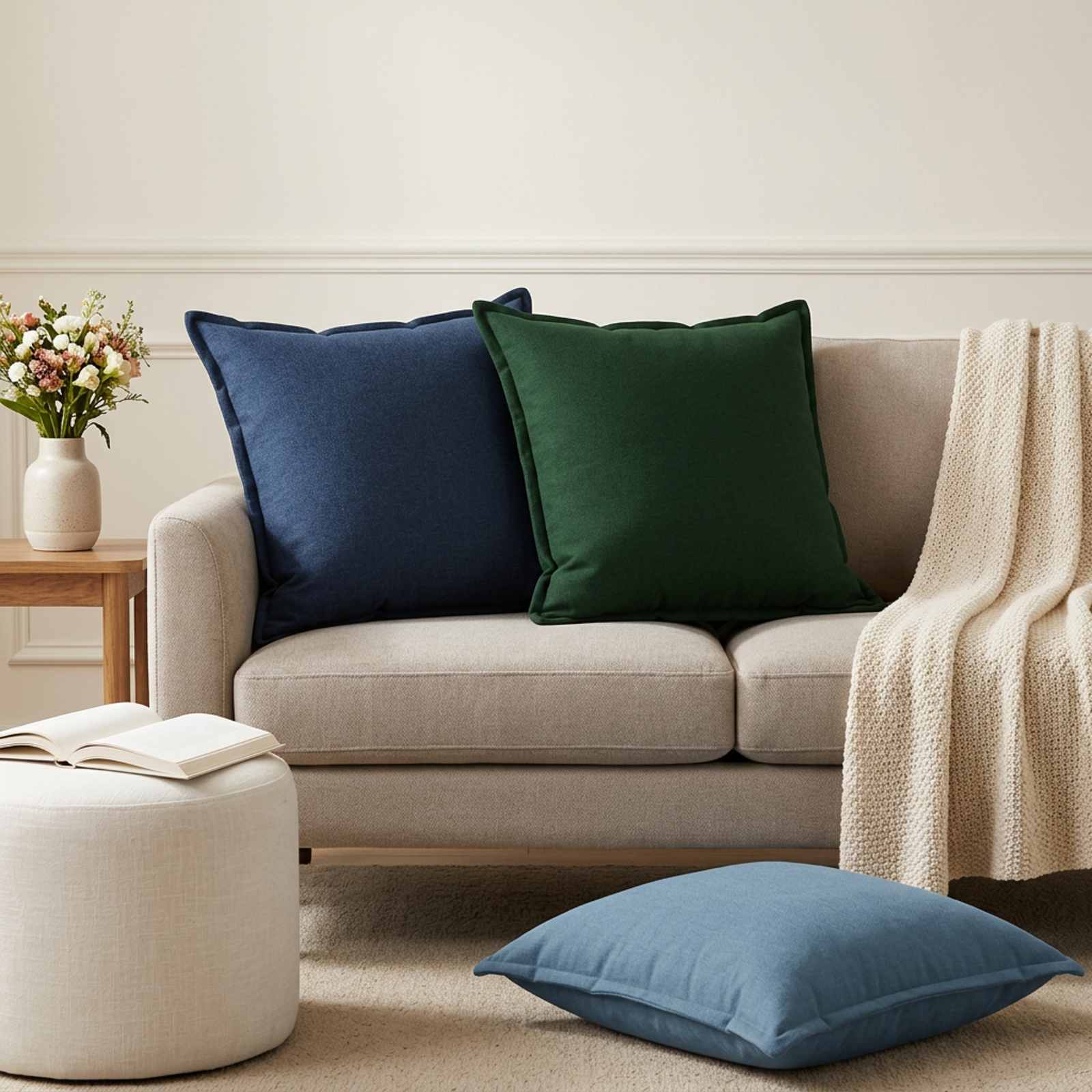 Padi padjaga HOUTEN 2 tk Jeans sinine Kunstlinen