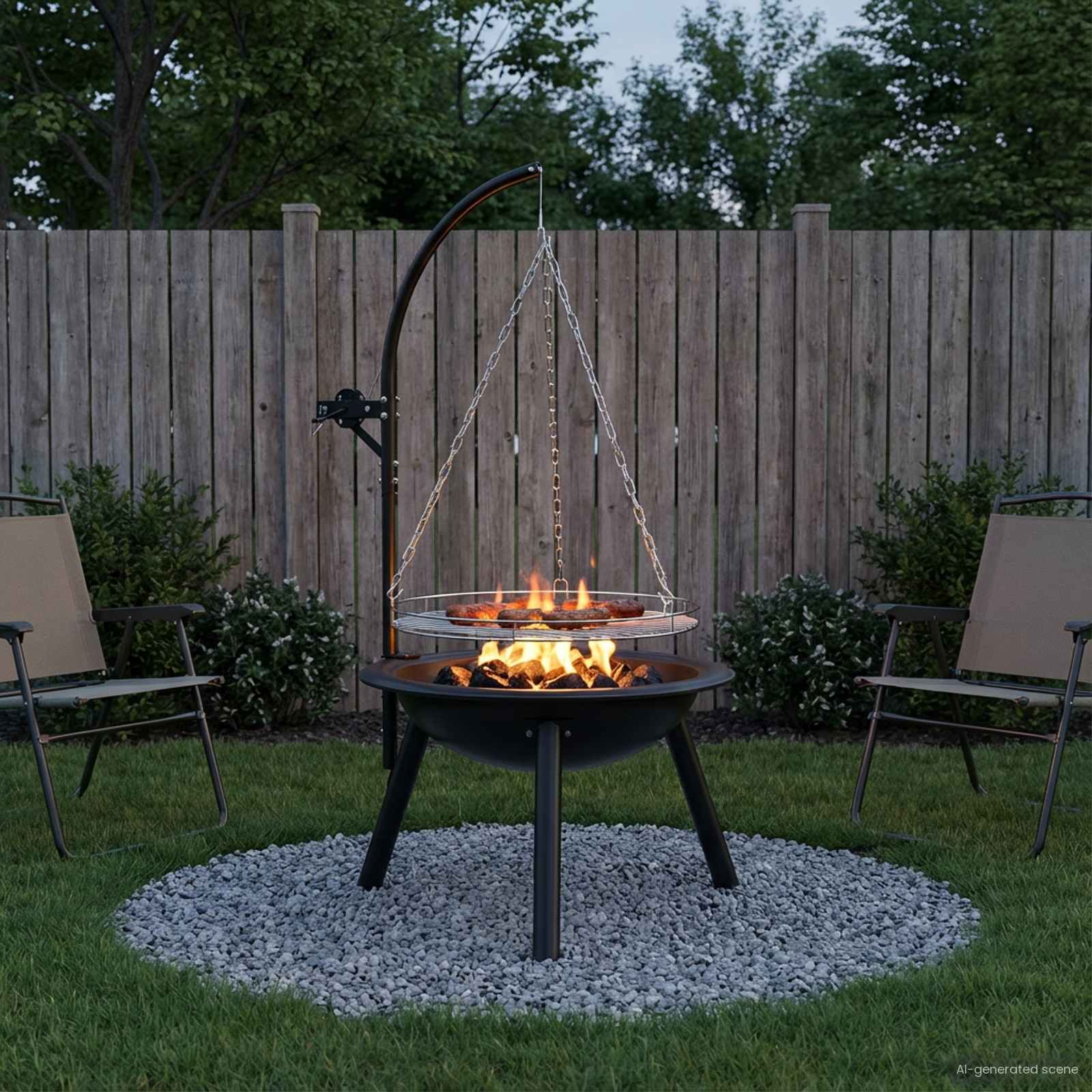 Tuleplats reguleeritava grillrestiga ⌀55,5 x 107,5 cm Teras