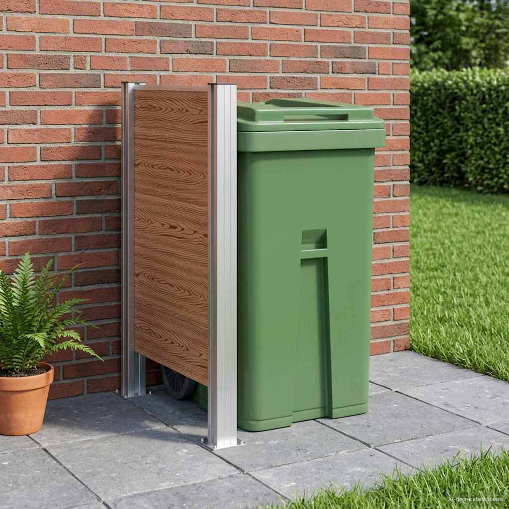 Prügikasti tregi Pruun 85 x 12 x 115 cm Alumiinium ja WPC