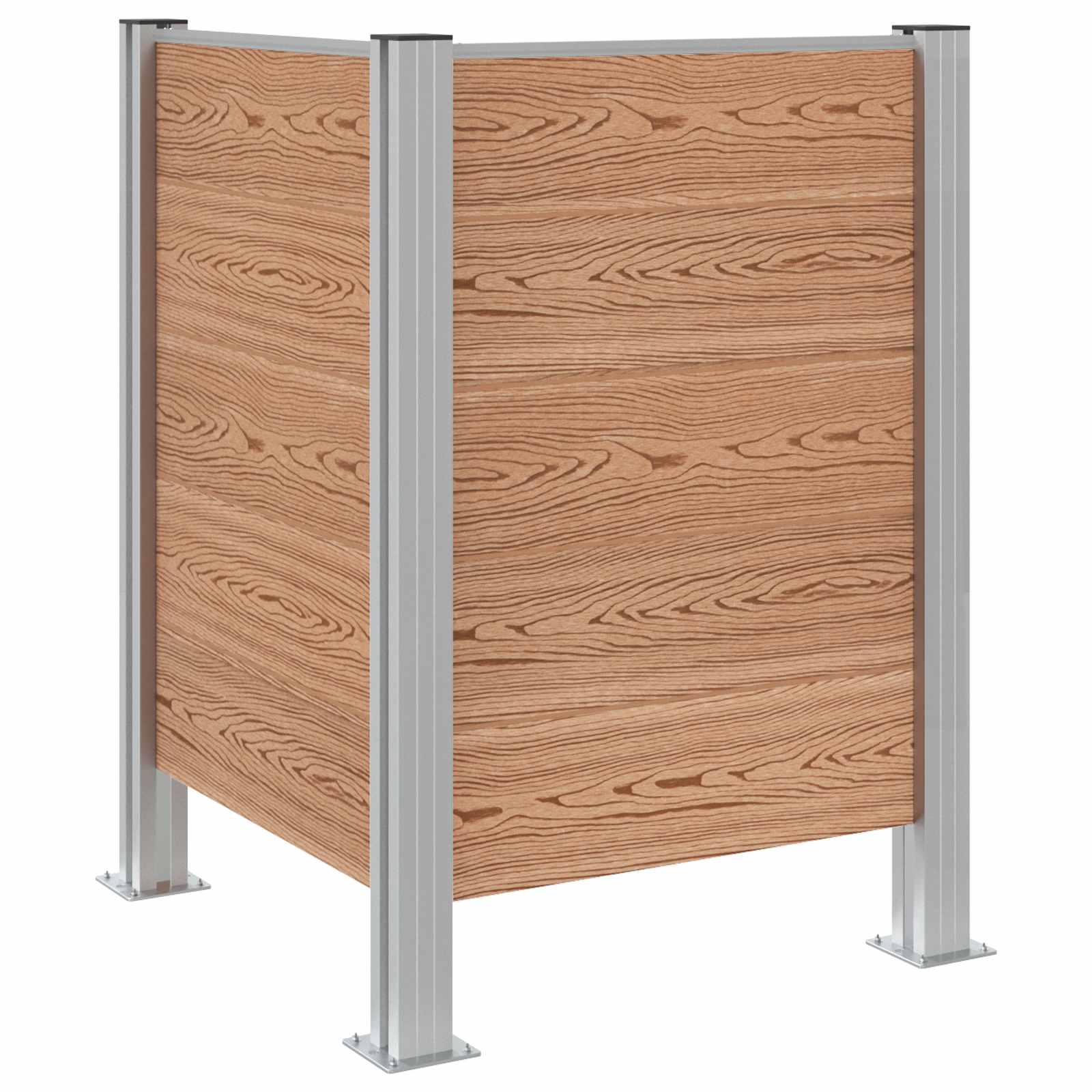 Prügikasti tregi Pruun 85 x 85 x 115 cm Alumiinium ja WPC