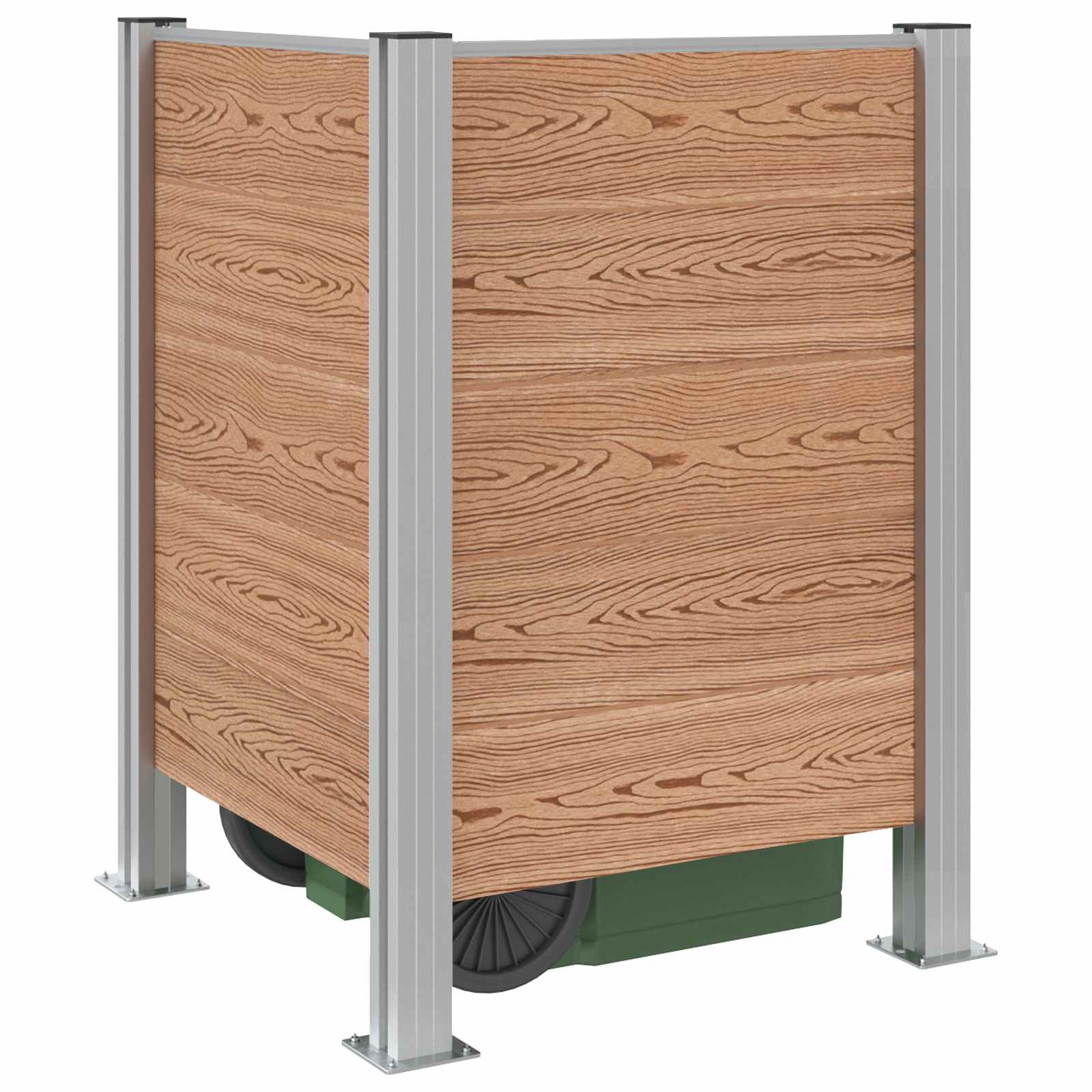 Prügikasti tregi Pruun 85 x 85 x 115 cm Alumiinium ja WPC