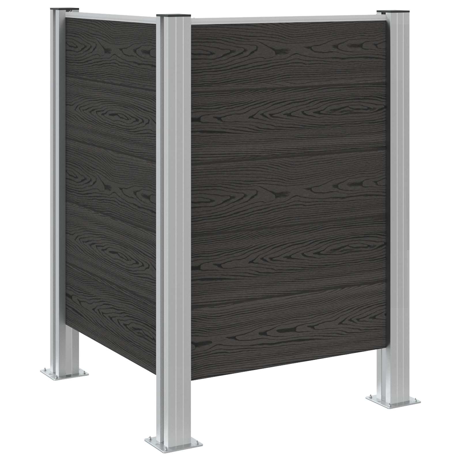 Prügikasti tregi Hall 85 x 85 x 115 cm Alumiinium ja WPC