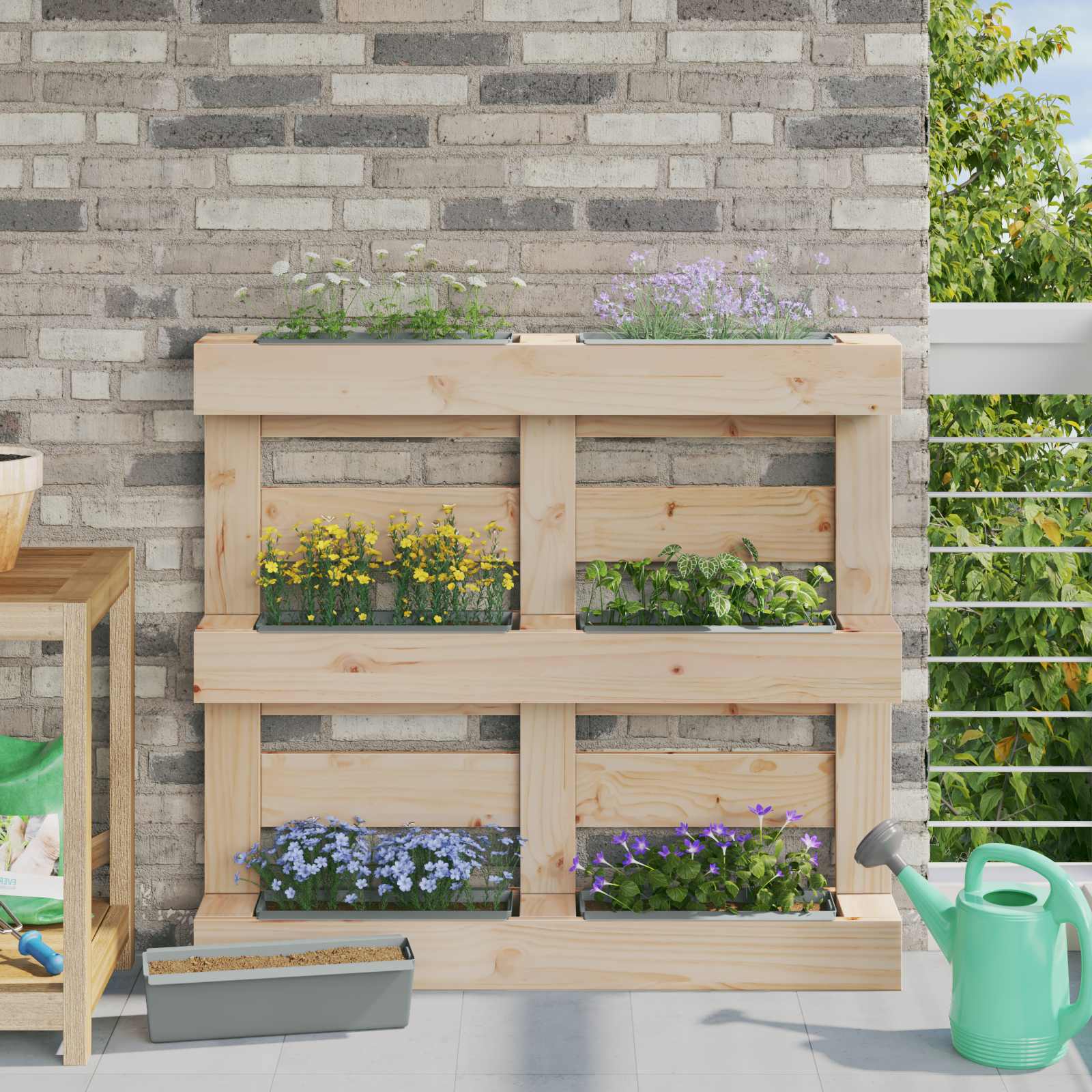 Euro pallide lillekastid 24 tk Helehall 36 x 13,5 x 9,5 cm
