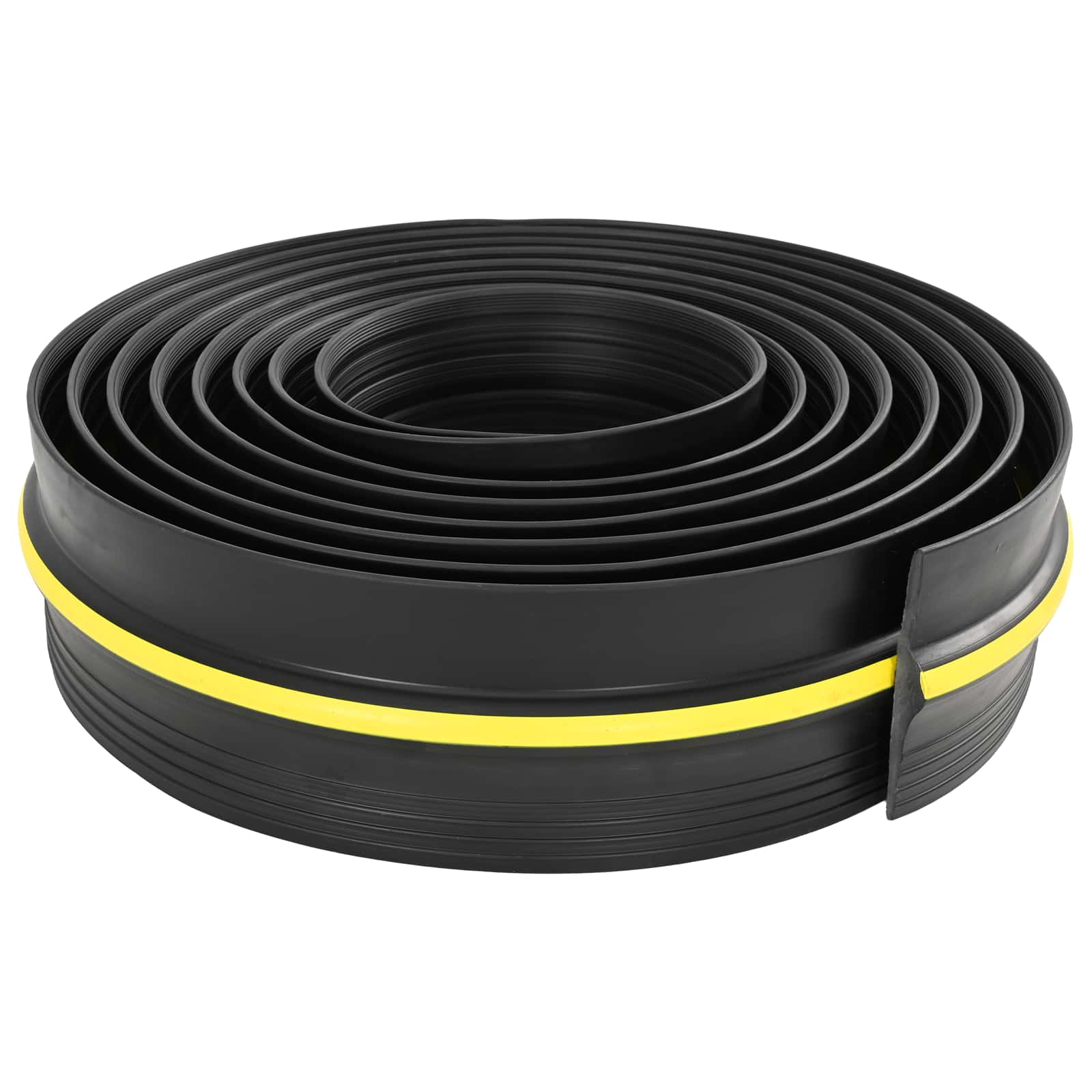 Garaaži põrandatihend Must ja Kollane 12 x 90 mm 2,5 m PVC