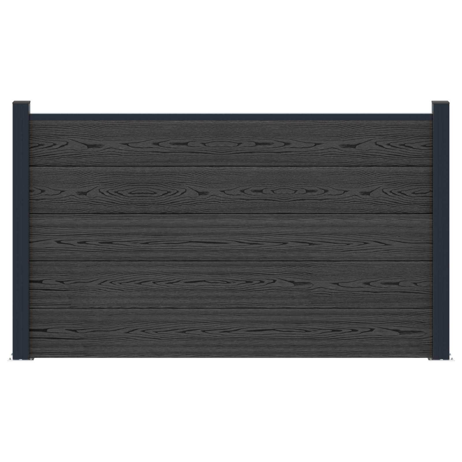 Aia komplekt 180 x 105 cm WPC ja Alumiinium Must