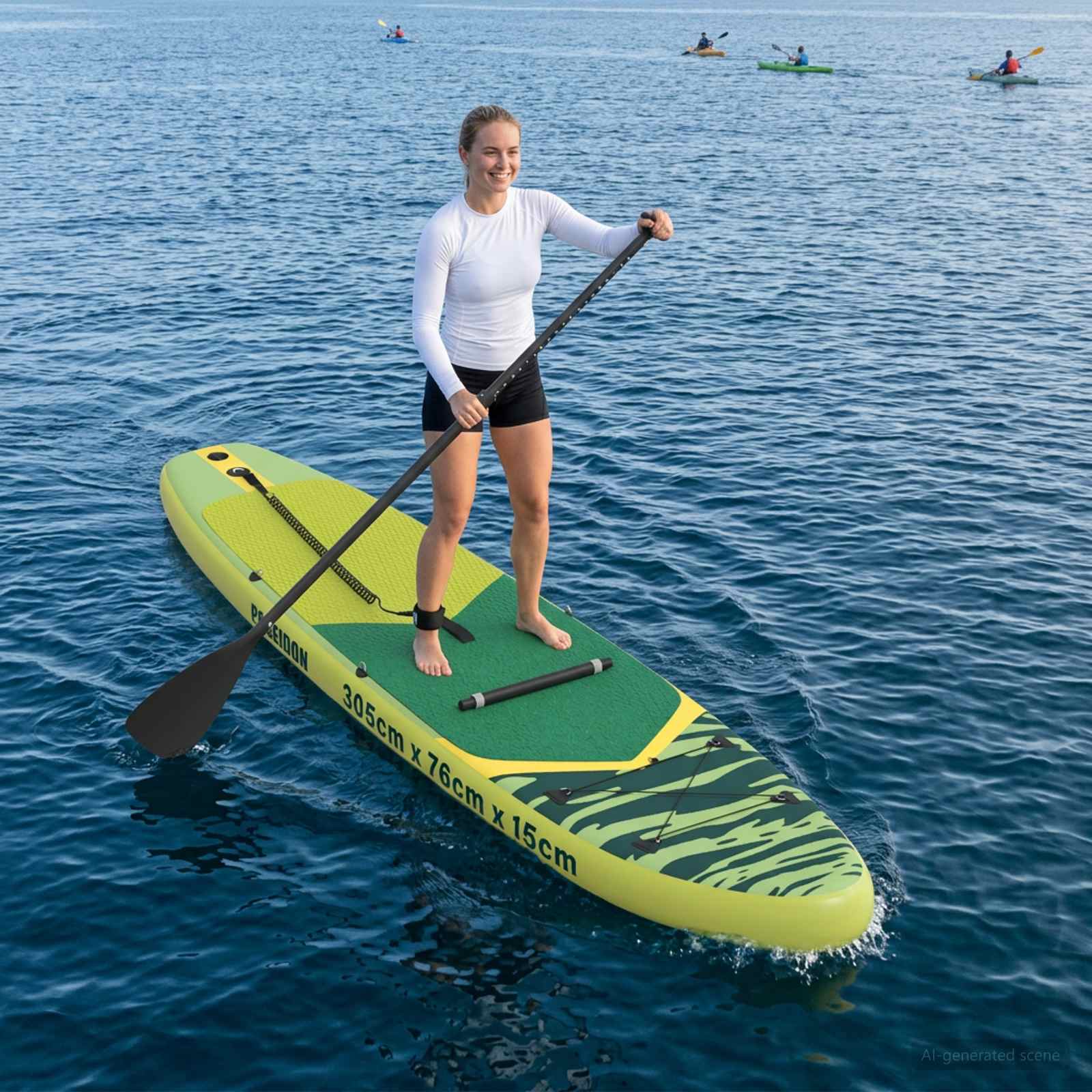 SUP laud koos istmega 2-in-1 POSEIDON 305 x 76 x 15 cm Roheline