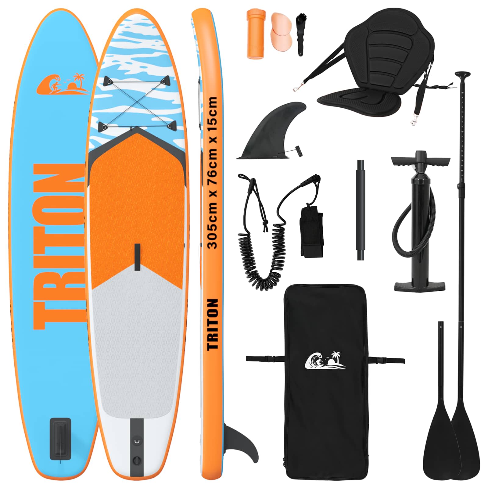 SUP laud koos istmega 2-in-1 TRITON 305 x 76 x 15 cm Sinine