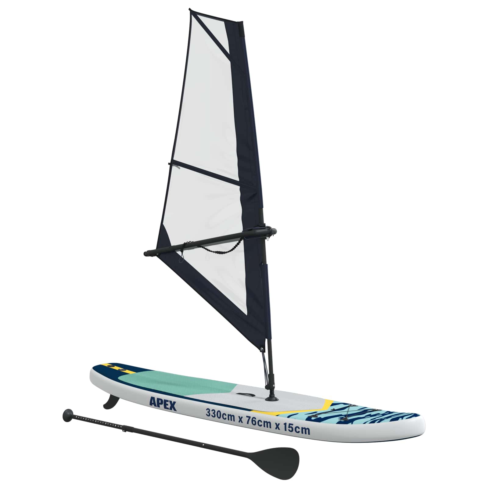 Kootud SUP laud purjega APEX 330 x 76 x 15 cm Sinine