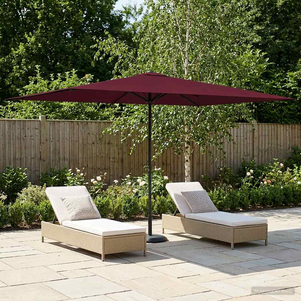 Aedapara Ristkülik 2 x 3 m Polüester Bordeaux punane