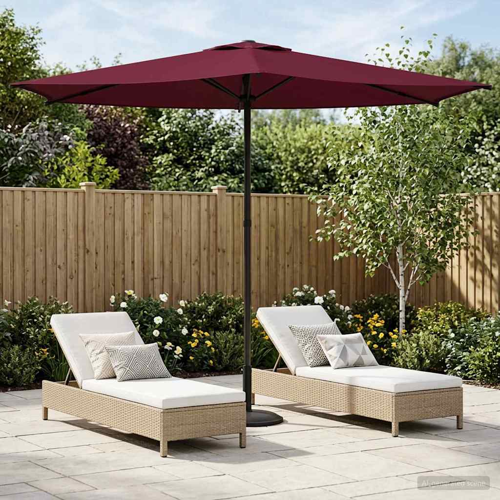 Aedapara Ristkülik 2,7 x 2,7 m Polüester Bordeaux punane