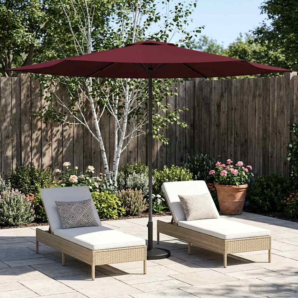 Aedapara Ristkülik 3 x 3 m Polüester Bordeaux punane