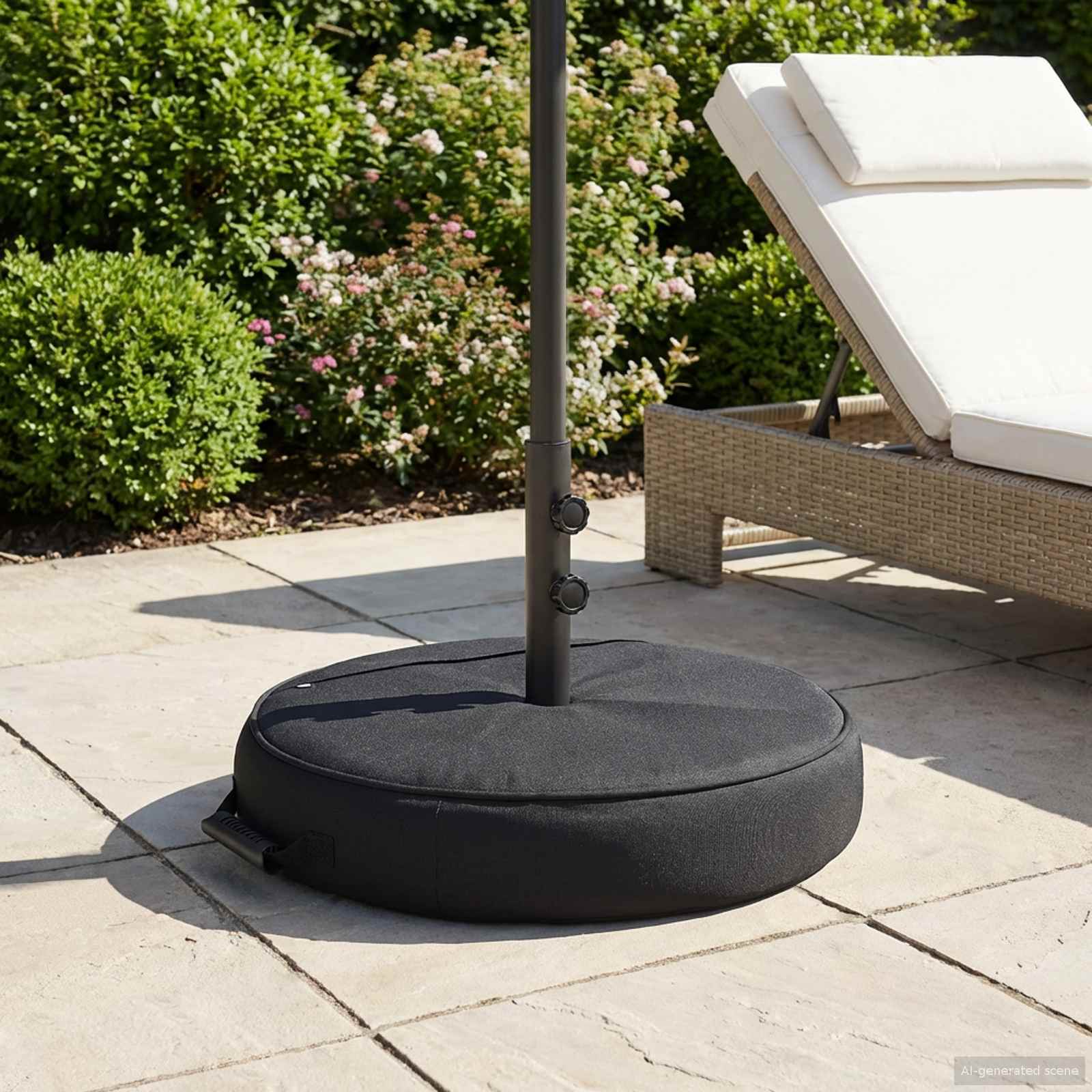 Patio vihmavarju alus 60 x 60 cm Teras Must