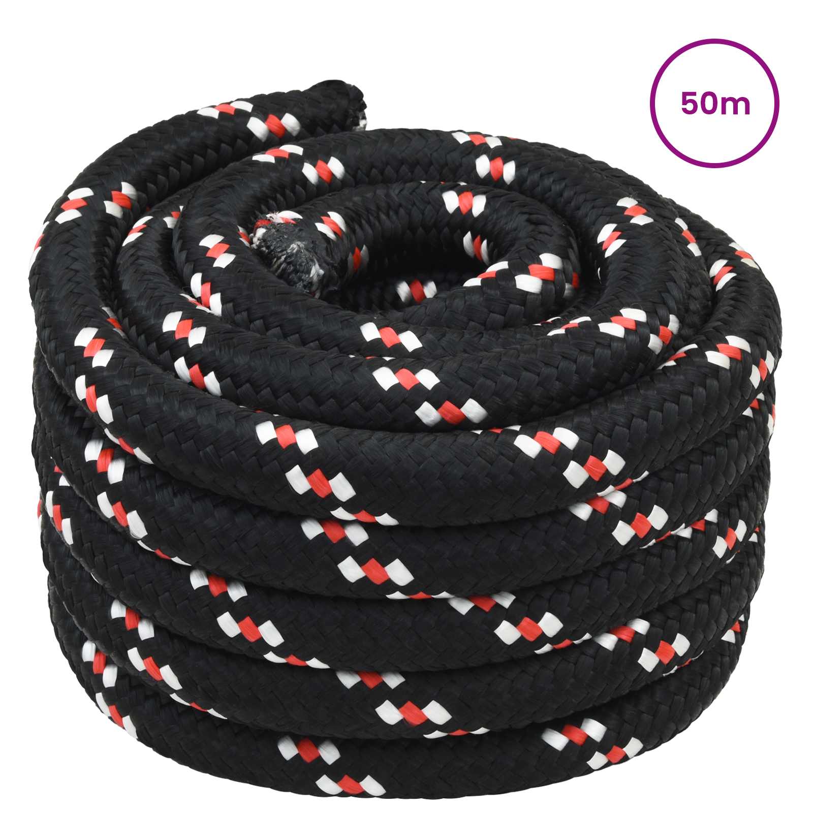 Paadi köis 3 mm 50 m Must ja punane PP