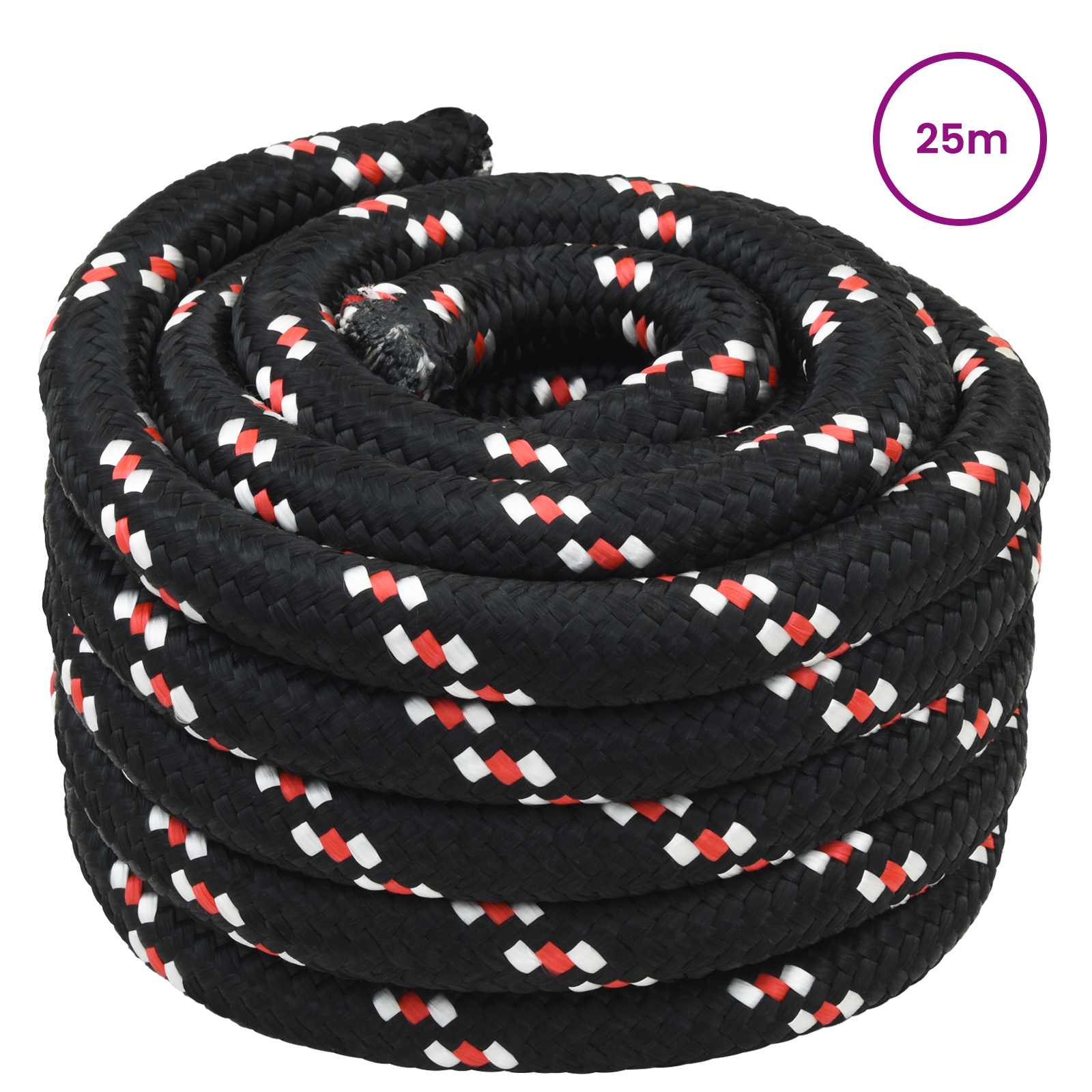 Paadi köis 4 mm 25 m Must ja punane