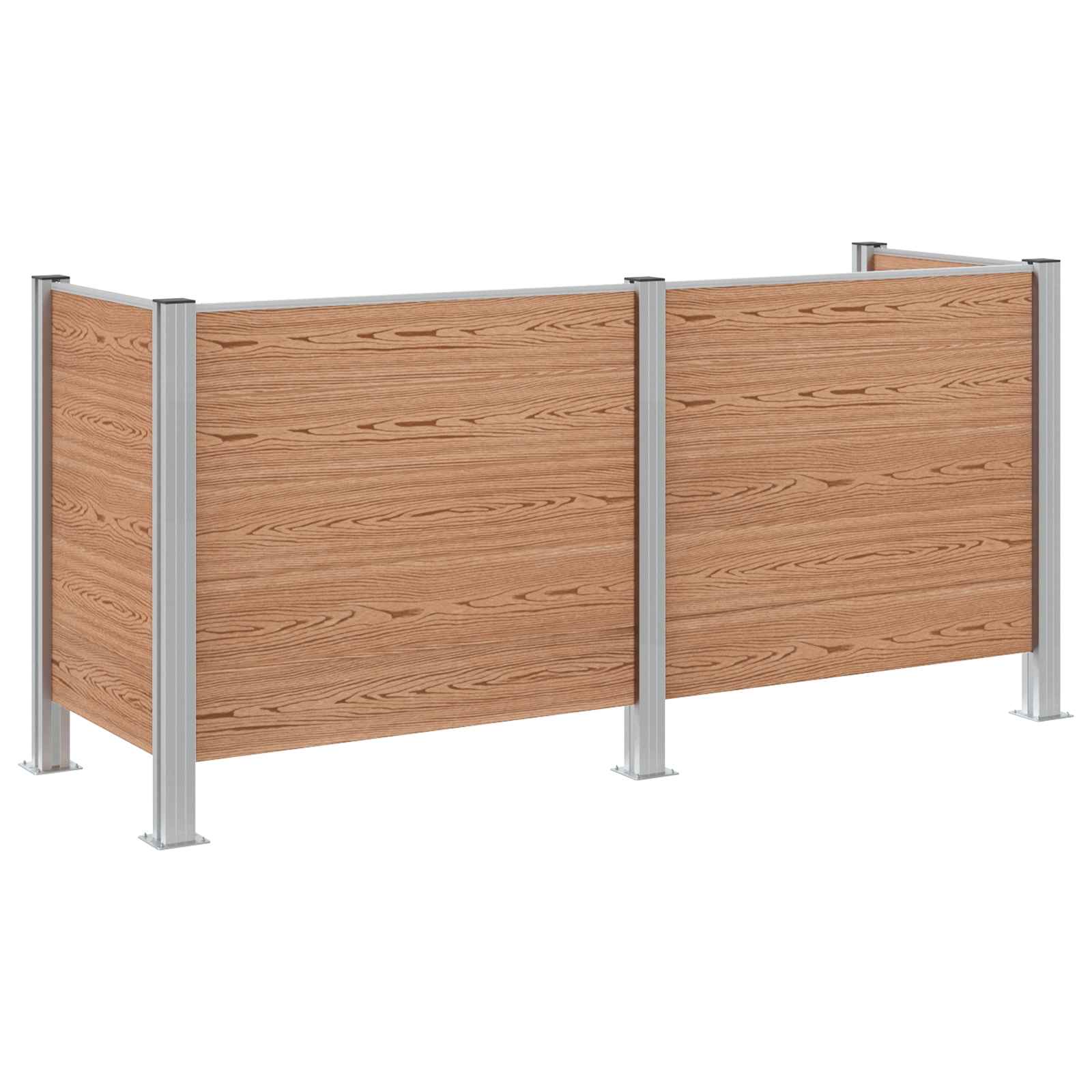 Prügikasti tregi Pruun 237 x 85 x 115 cm Alumiinium ja WPC