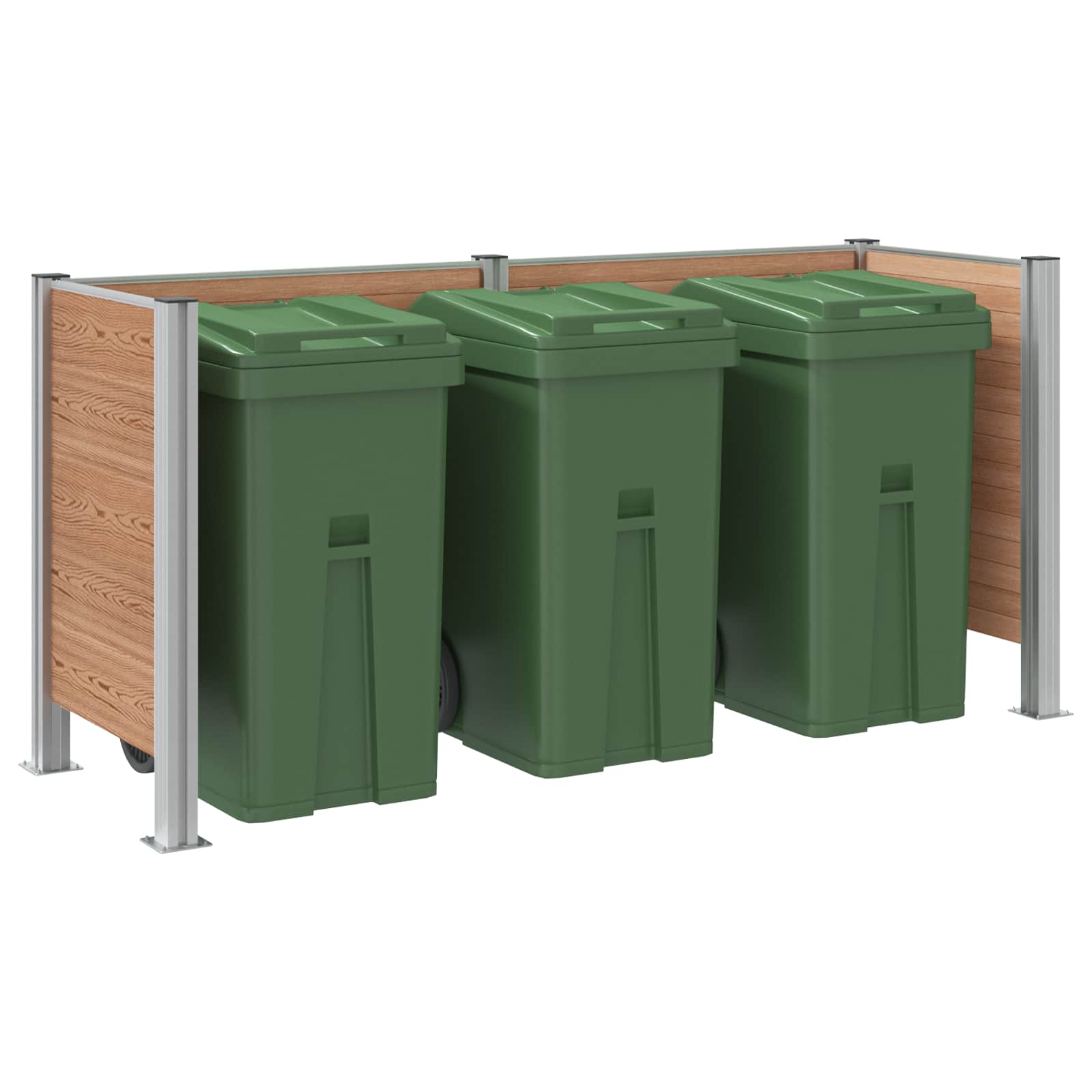 Prügikasti tregi Pruun 237 x 85 x 115 cm Alumiinium ja WPC