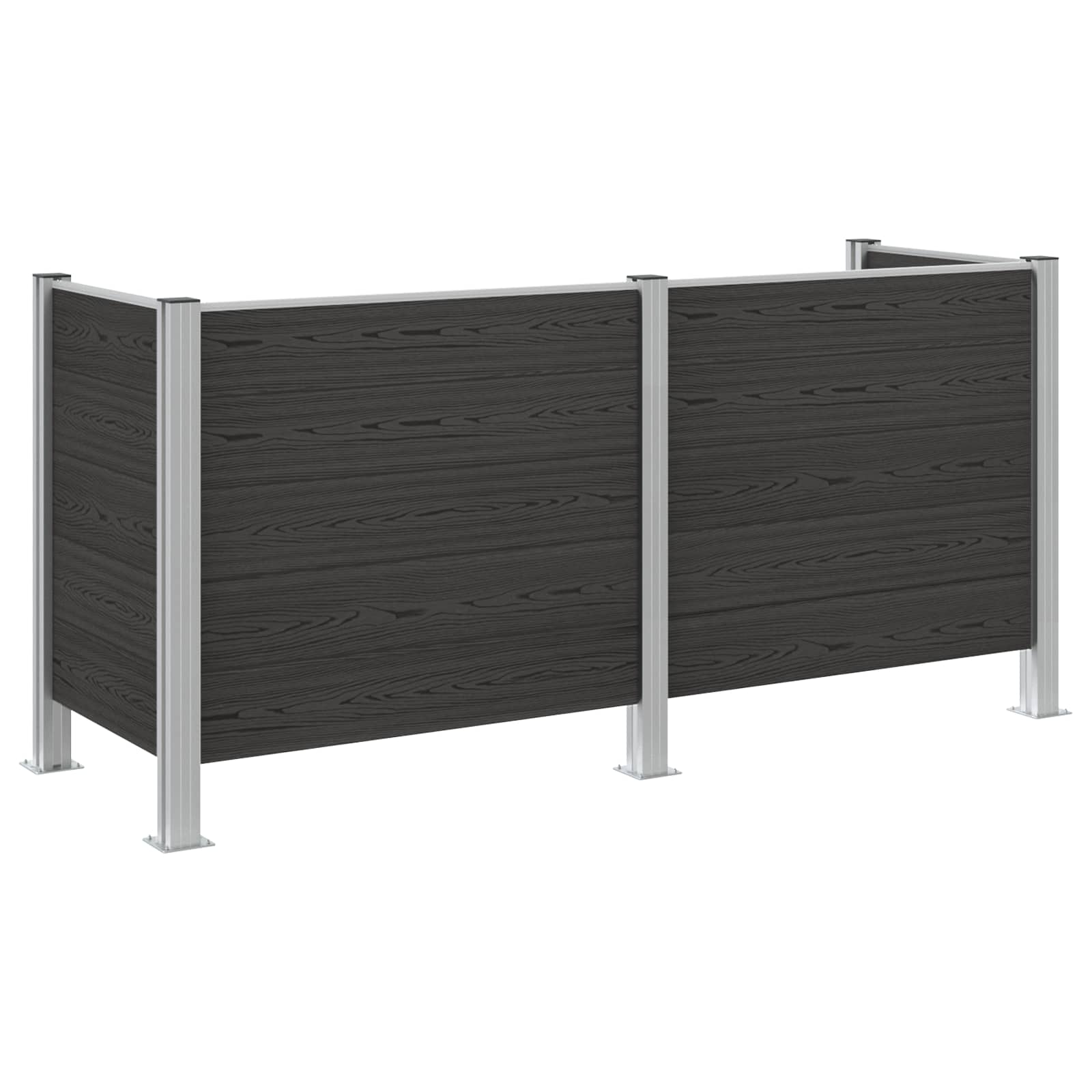 Prügikasti tregi Hall 237 x 85 x 115 cm Alumiinium ja WPC