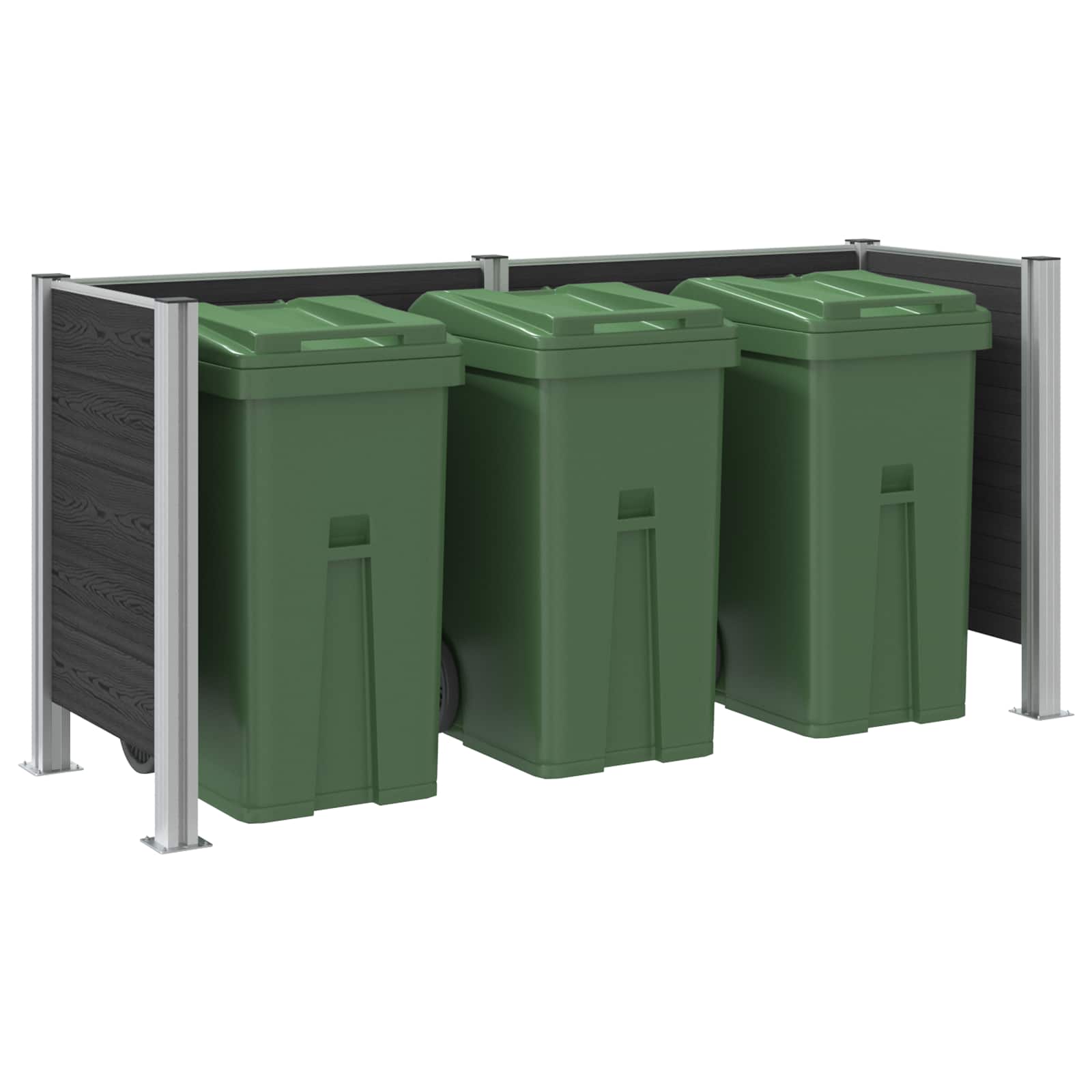 Prügikasti tregi Hall 237 x 85 x 115 cm Alumiinium ja WPC