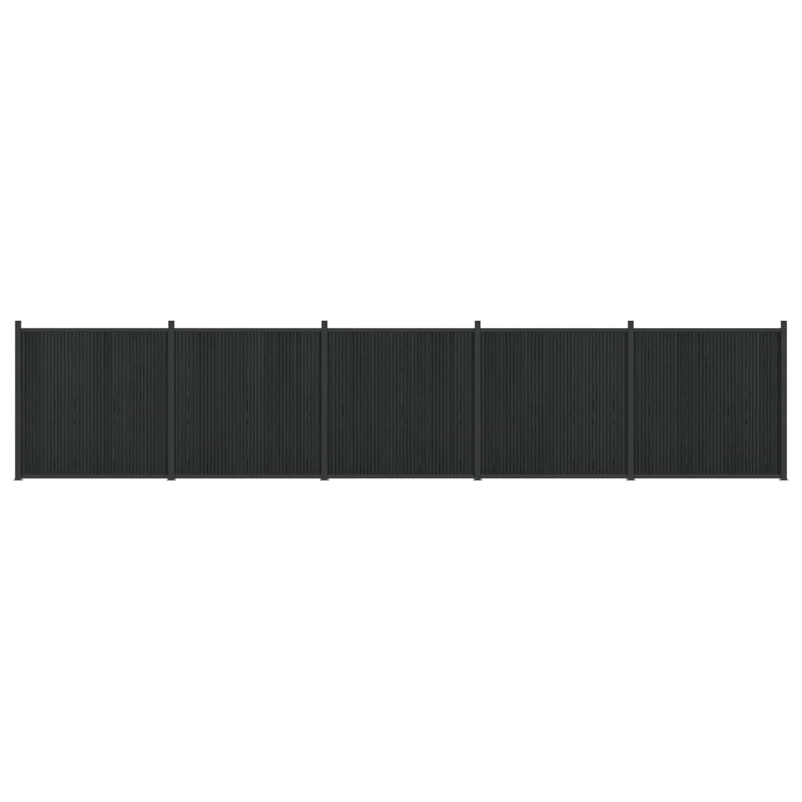 Aiapaneel 5 tk 880 x 186,5 cm WPC ja Alumiinium Must
