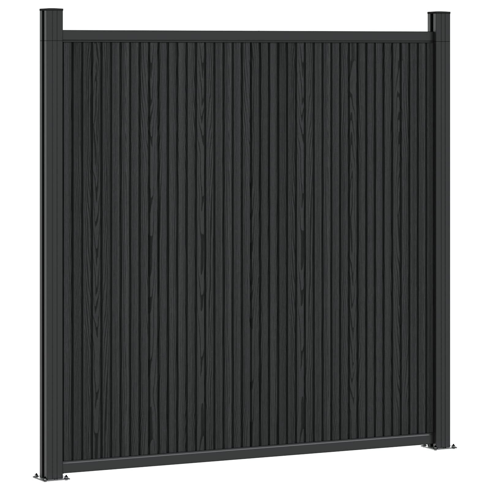 Aiapaneel 5 tk 880 x 186,5 cm WPC ja Alumiinium Must