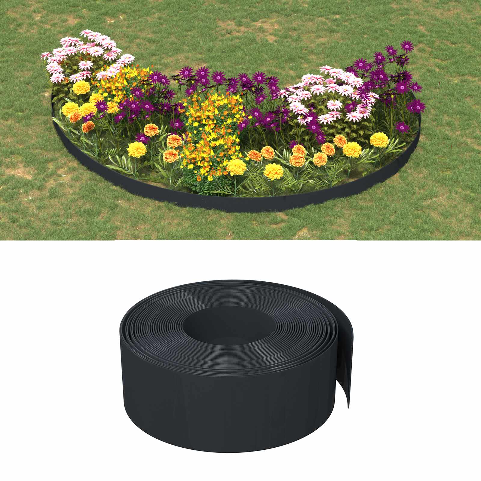 Aiaspiirid 25 m 20 cm PE Must