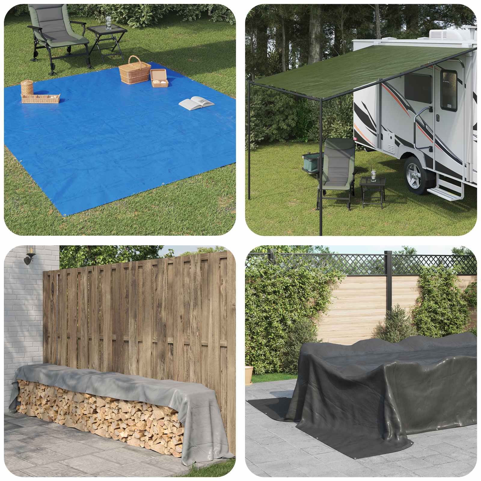 Kattekangas aukudega Helehall 4 x 4 m PE