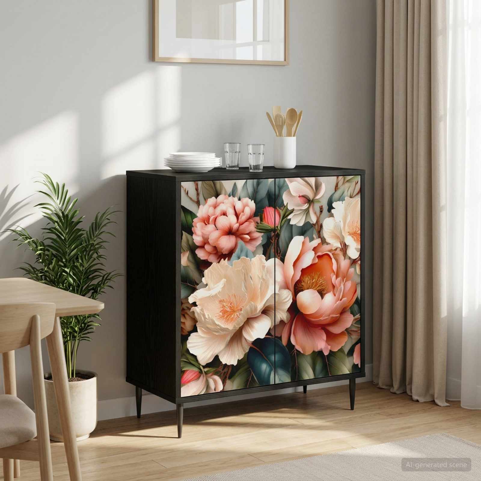 Kõide BORNE Must tamm 69 x 33 x 76 cm Tehispuit